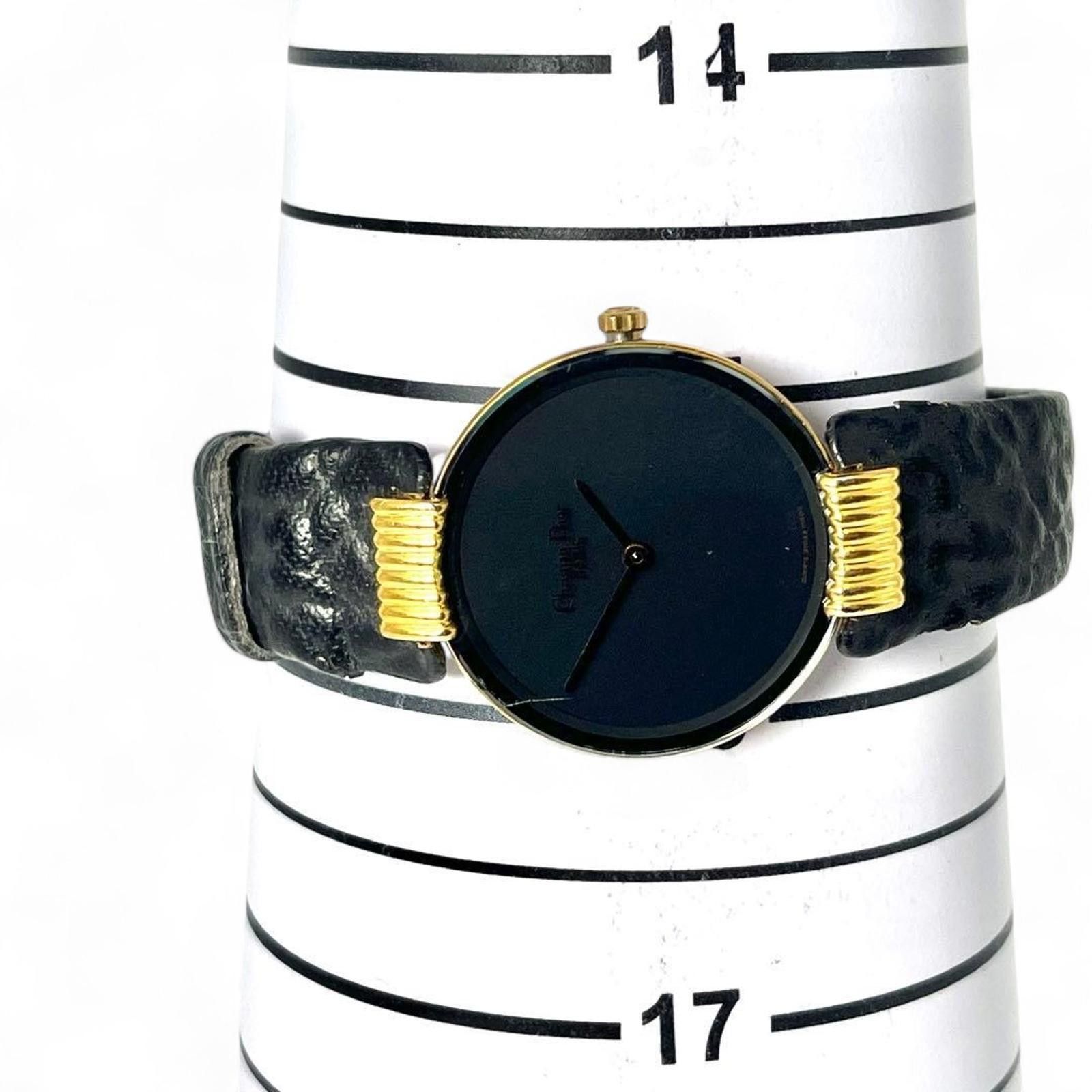 Christian Dior Monsieur Christian Dior - Vintage Black Dial Gold Accented Wristwatch Size ONE SIZE - 9 Thumbnail