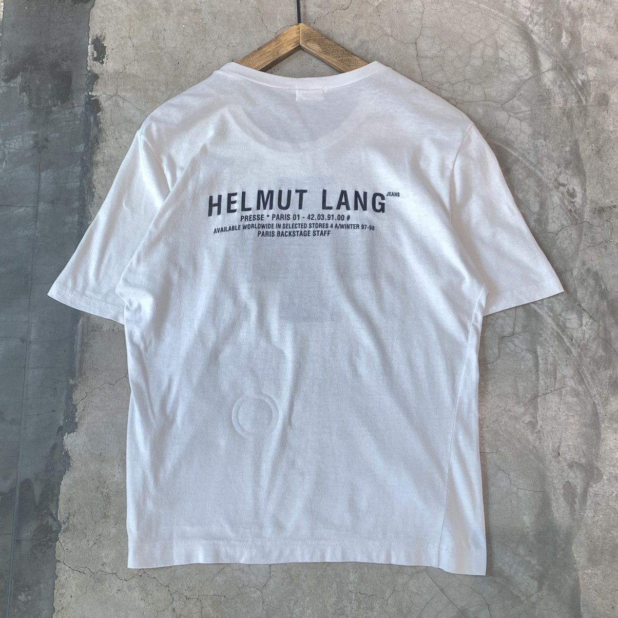 Helmut Lang Vintage 90s Helmut Lang Paris Backstage Staff Archive Tee Size US M / EU 48-50 / 2 - 2 Thumbnail