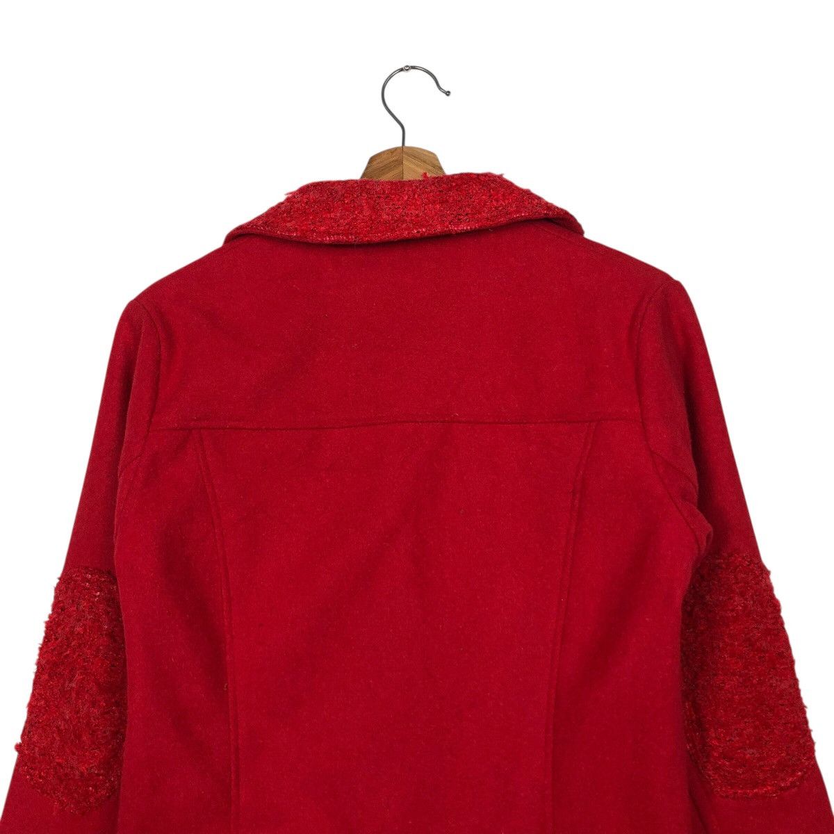 Japanese Brand Frantic Candy Red Wool Moto Jacket with Belt Issey Miyake Size M / US 6-8 / IT 42-44 - 10 Thumbnail