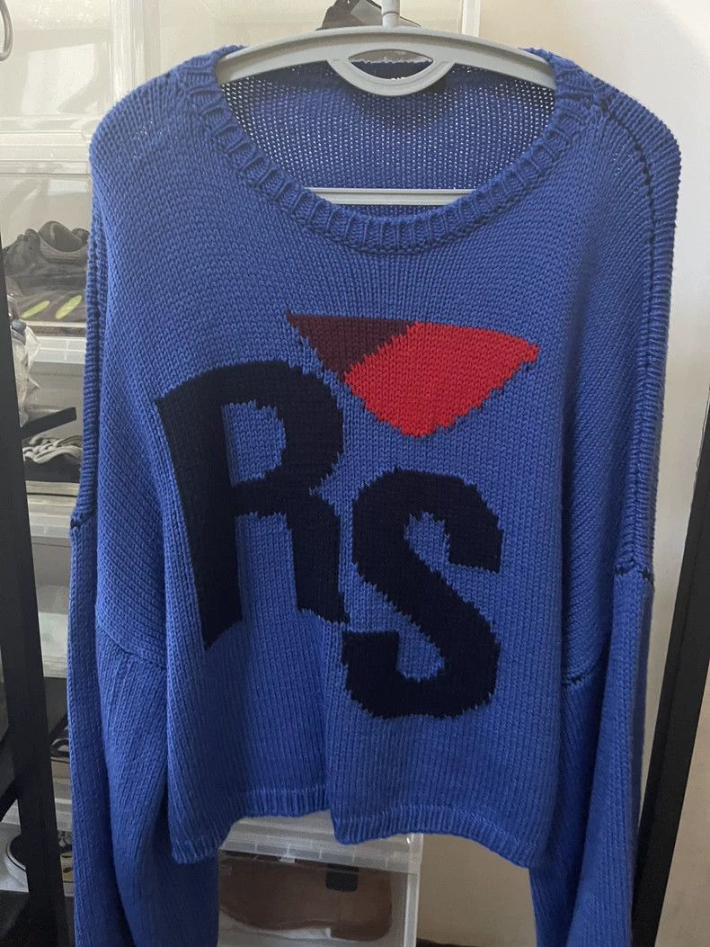 Raf Simons Raf Simons Blue Knit Sweater with RS Logo- DMC Size US M / EU 48-50 / 2 - 1 Thumbnail