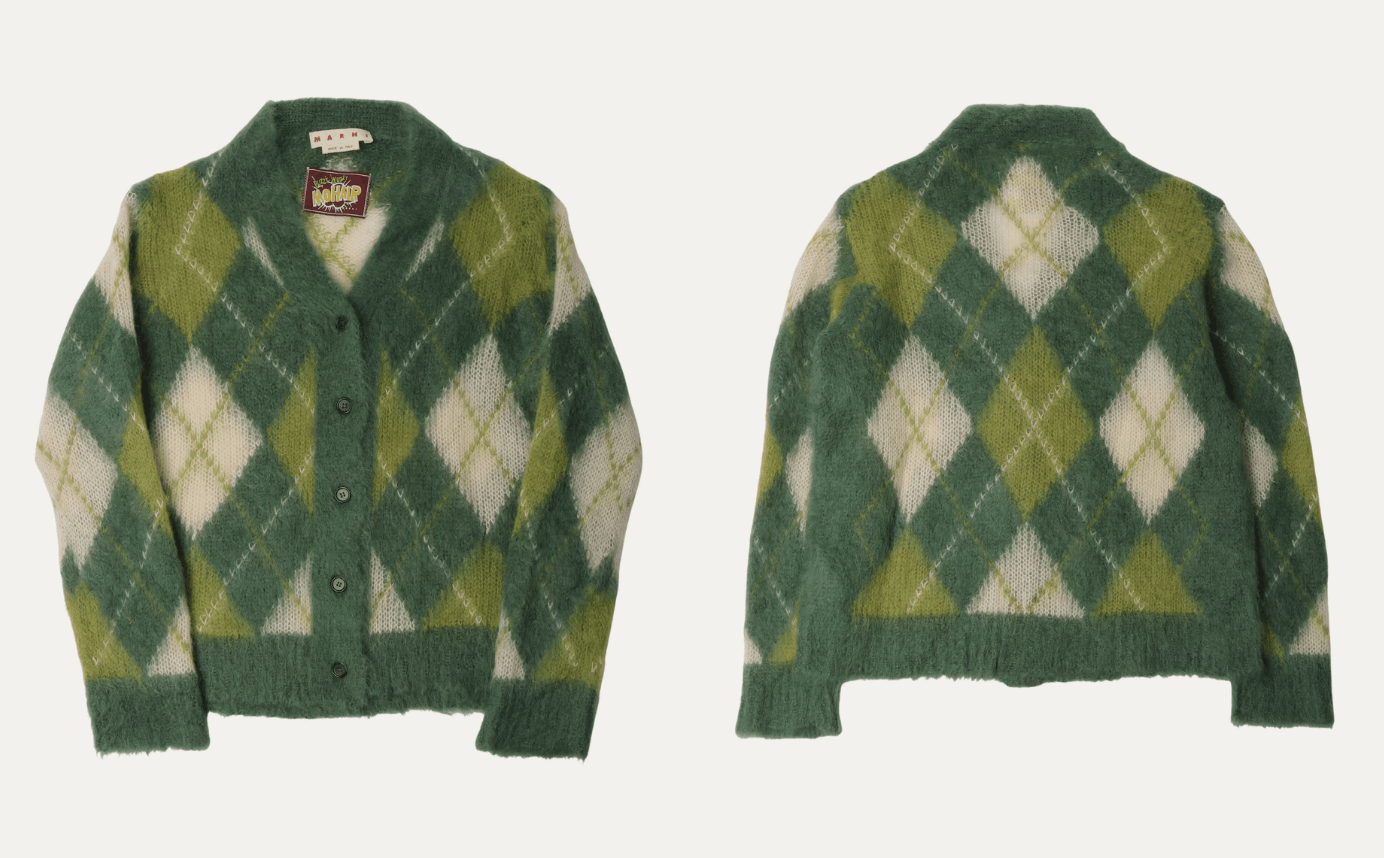 Marni Marni Fuzzy Wuzzy Argyle Mohair-blend Cardigan NWT Size S / US 4 / IT 40 - 1 Thumbnail