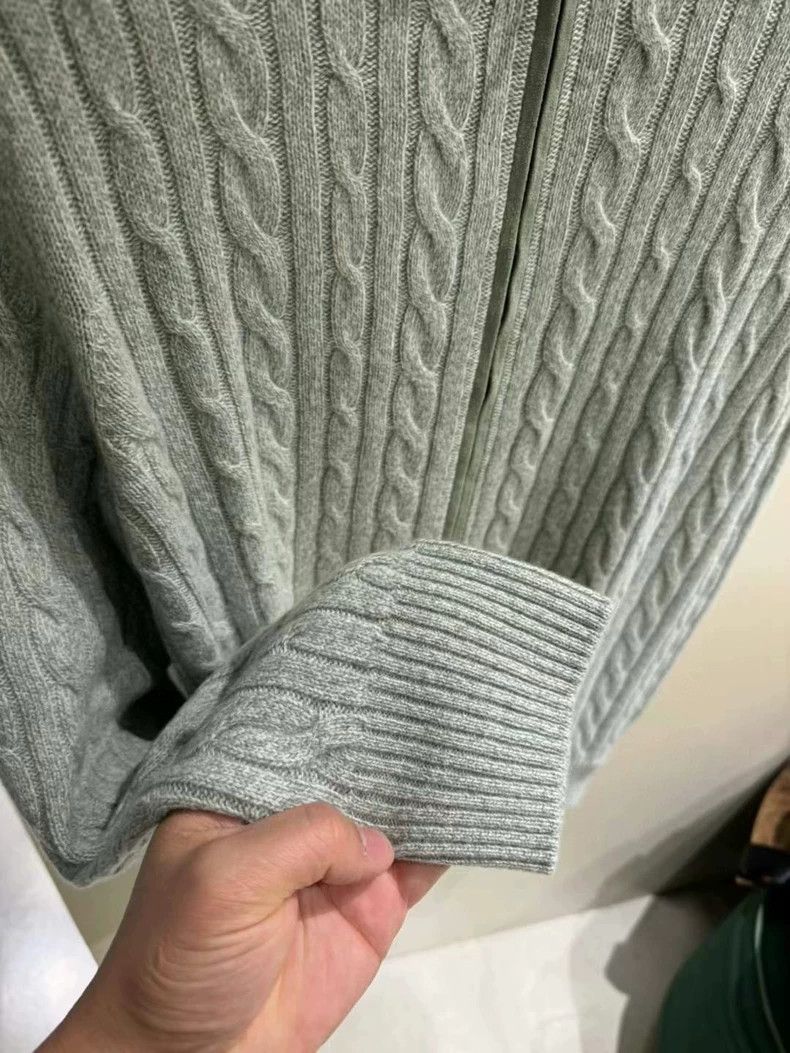 Loro Piana LORO PIANA Autumn and winter men's collar knit cardigan Size US XXL / EU 58 / 5 - 3 Thumbnail