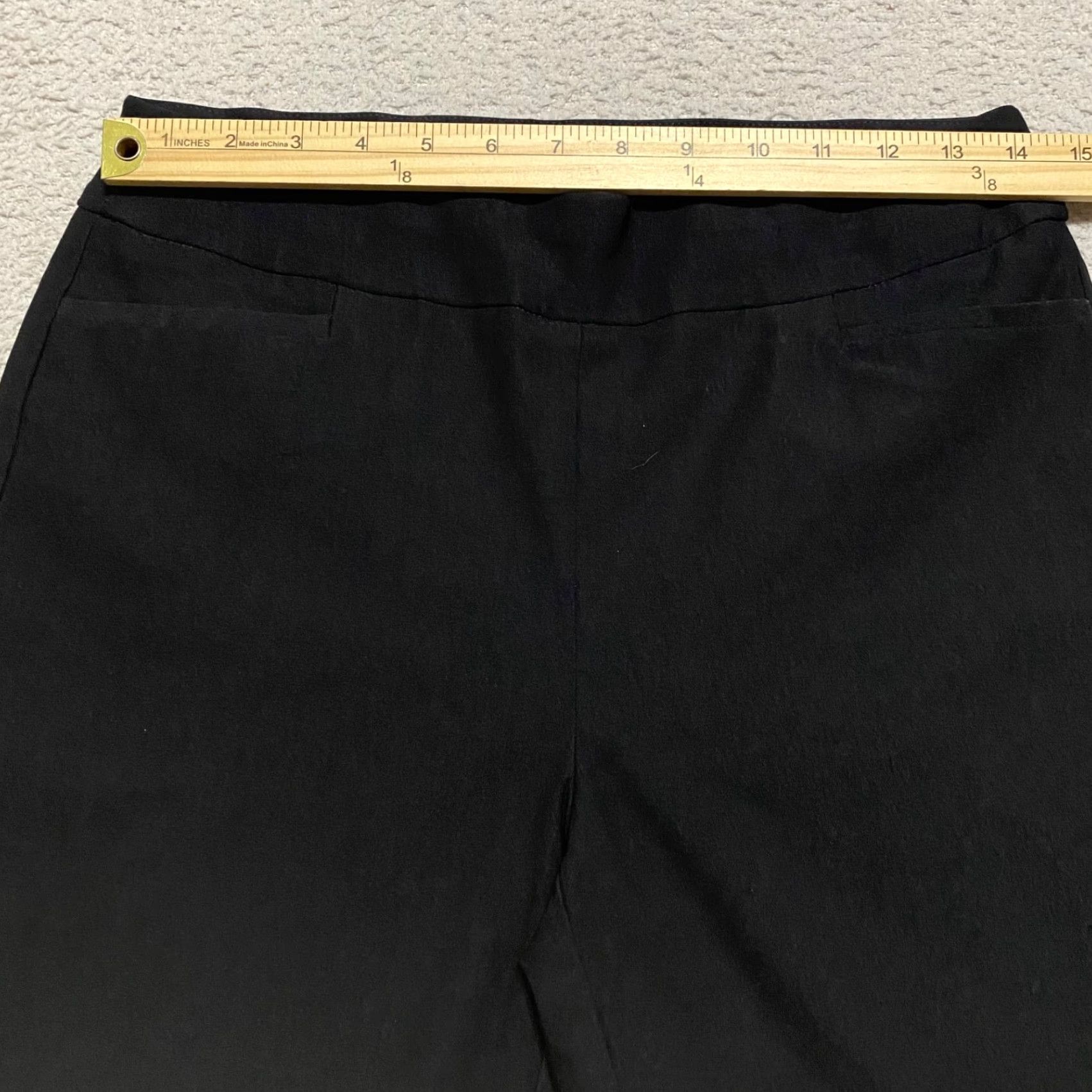 Vintage Chico's Pants Women 4 Black Pull On Straight Front Pockets Stretch Ankle Workwear Office Size 27" / US 4 / IT 40 - 7 Thumbnail