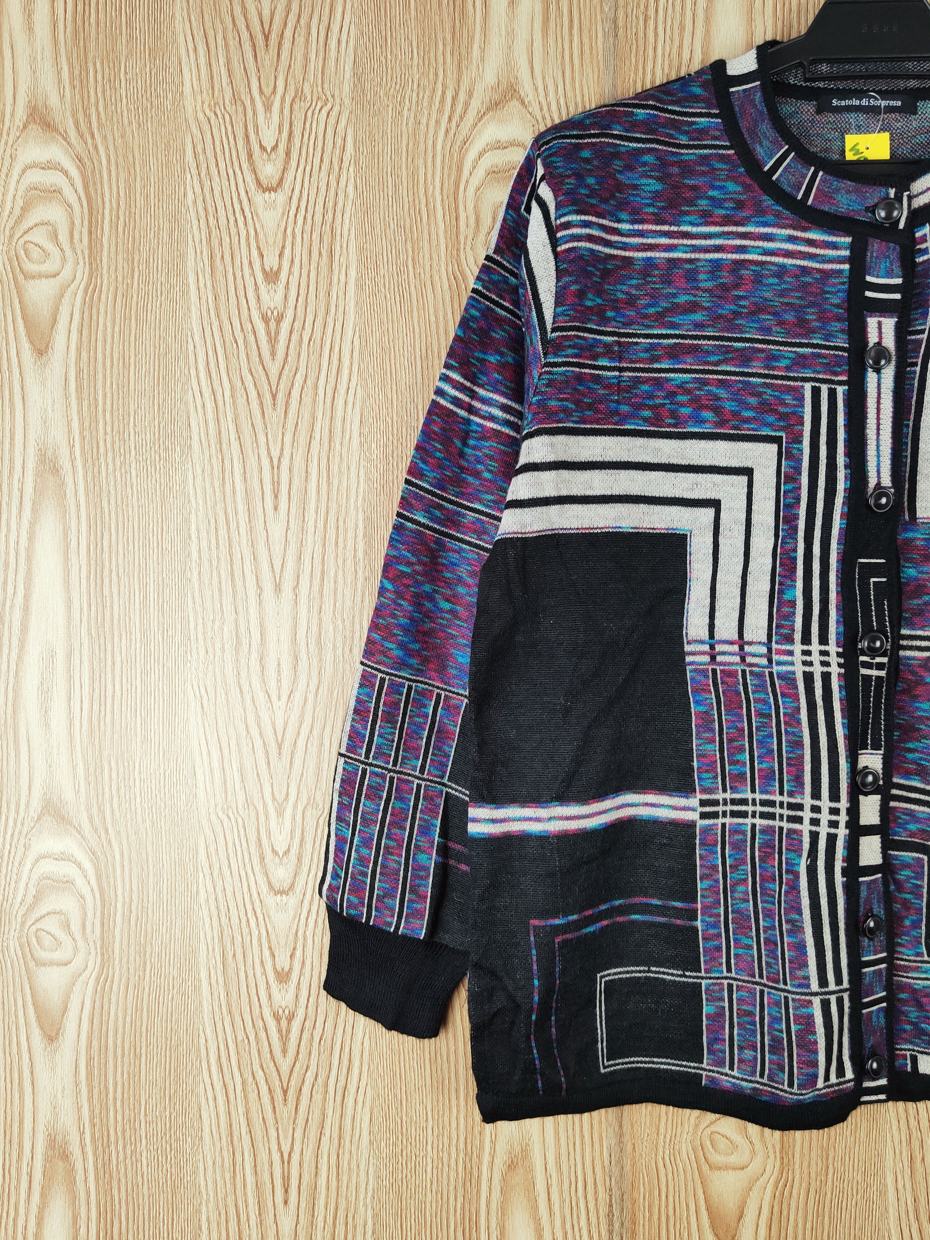 Homespun Knitwear Scatola di Sorpresa art patchwork Knitwear Cardigan #W036 Size M / US 6-8 / IT 42-44 - 3 Thumbnail