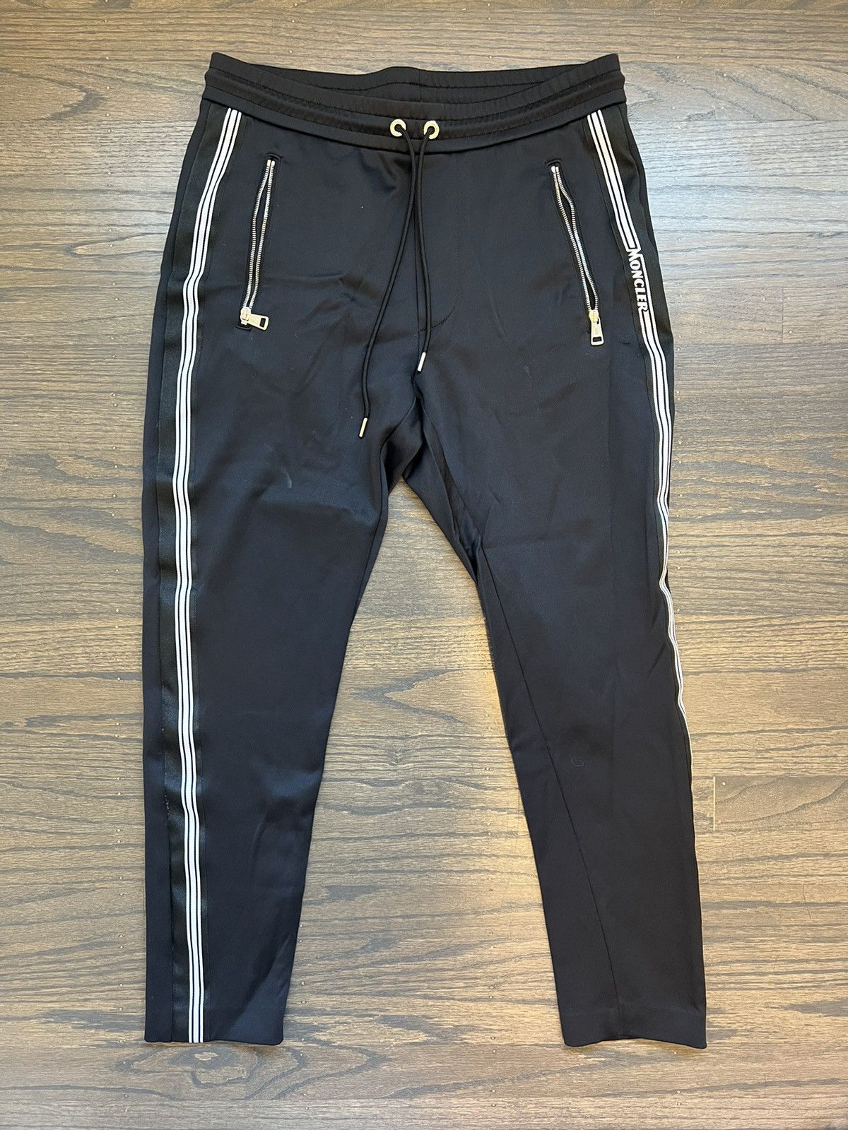 Image of Moncler Logo Track Pants in Navy, Men's (Size 30)