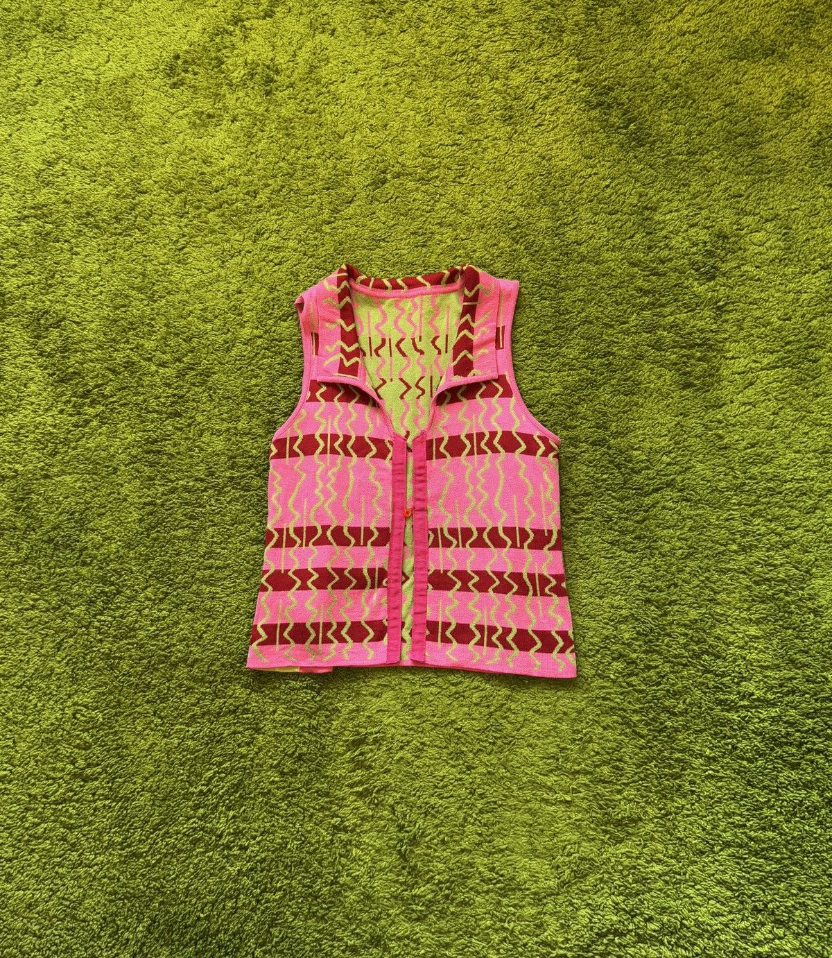 Designer Gudrun Sjoden avant garde reversible coloured knit vest Size M / US 6-8 / IT 42-44 - 1 Thumbnail