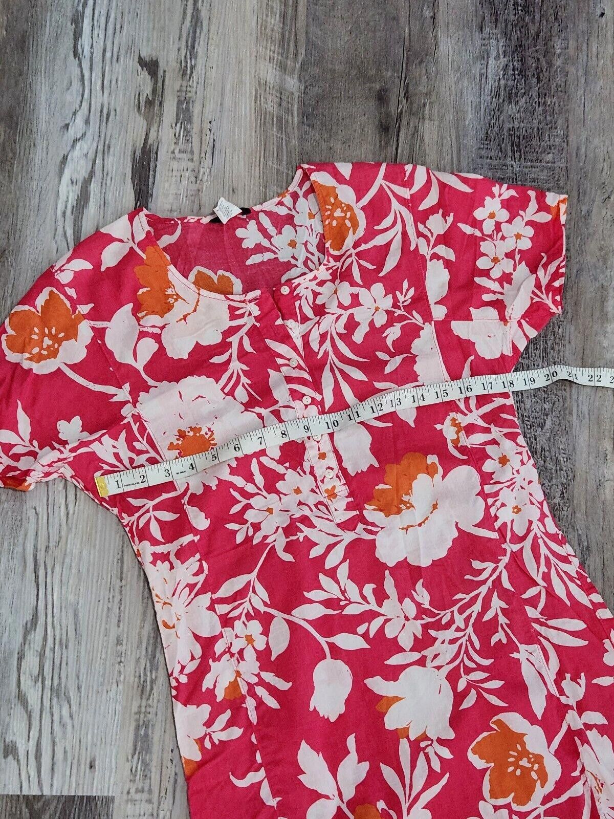 J.Crew J Crew Swimsuit Coverup Small Floral Pink White Short Sleeve Size ONE SIZE - 5 Thumbnail