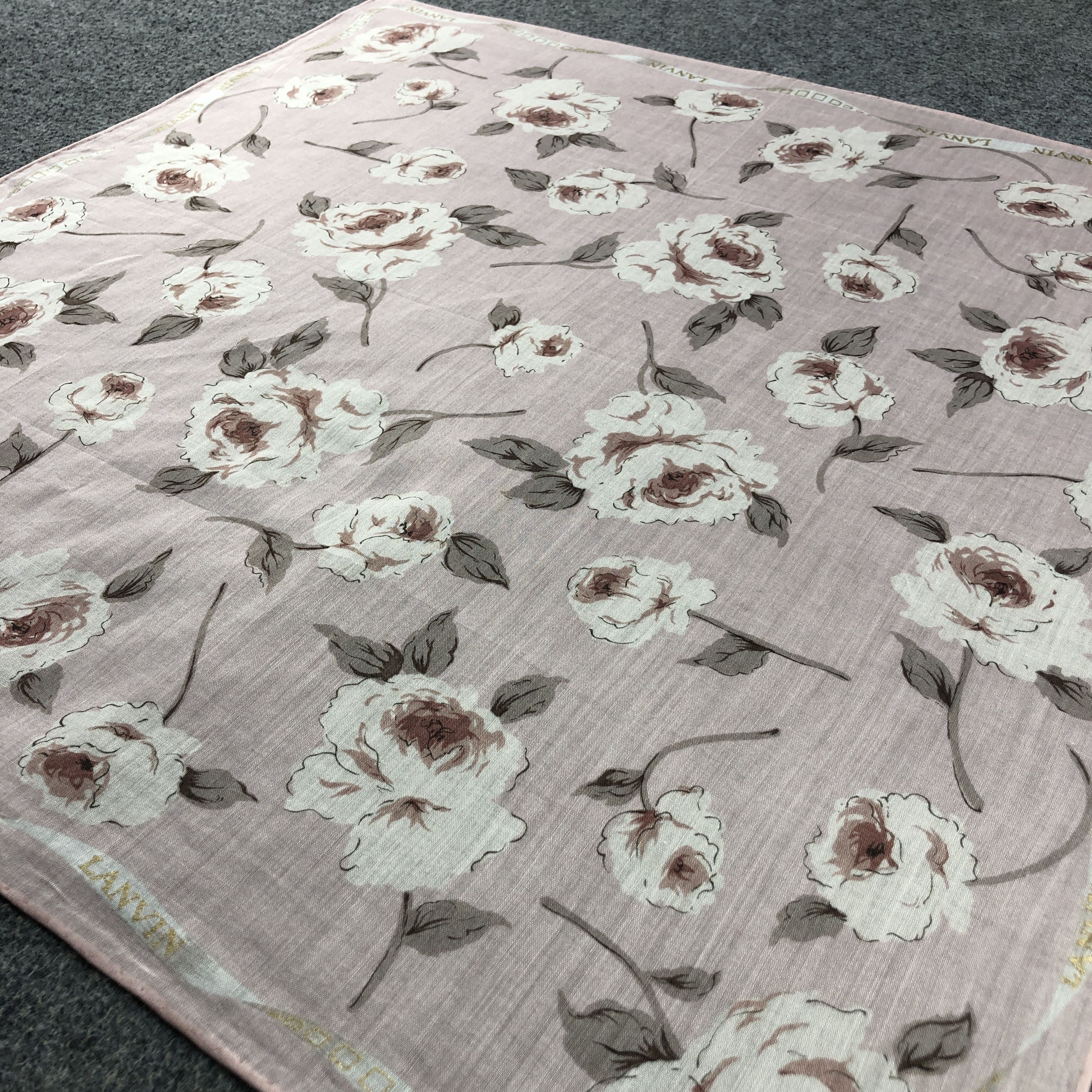 Lanvin × Vintage Lanvin Floral Handkerchief Neckerchief Bandana H2748 Size ONE SIZE - 3 Thumbnail