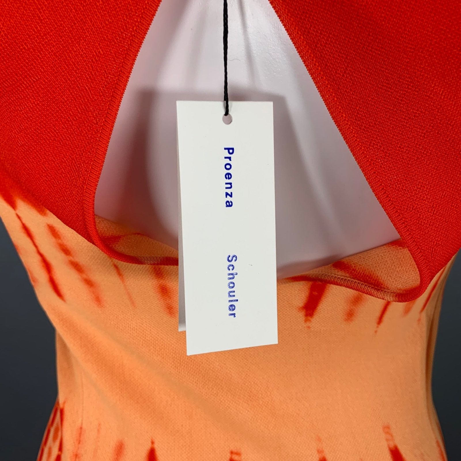 Proenza Schouler Size S Orange Viscose Tie Dye Crossback Maxi Dress Size S / US 4 / IT 40 - 4 Thumbnail