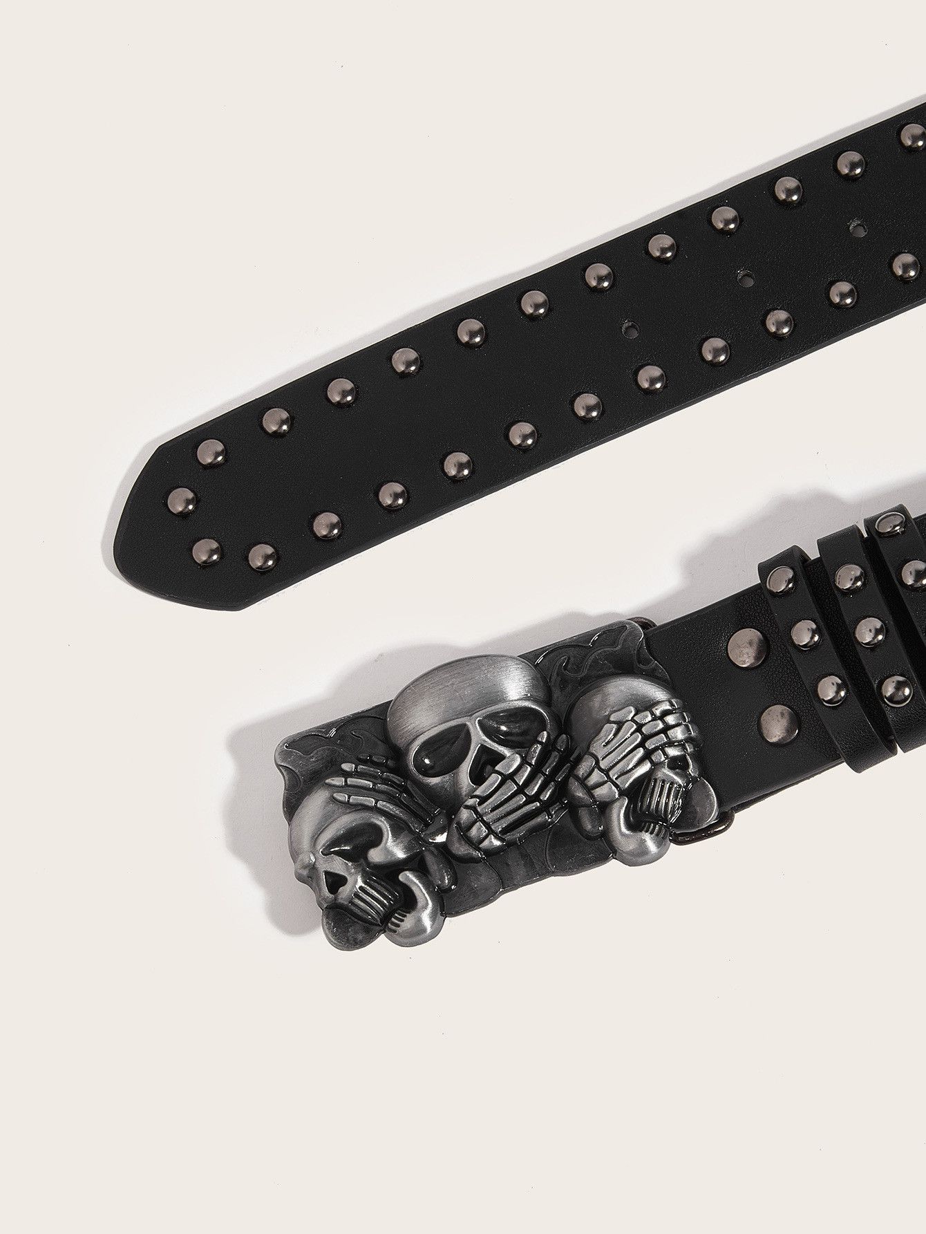 Other 105cm Punk PU Leather Belt Fashion Skull Belts Size ONE SIZE - 5 Thumbnail