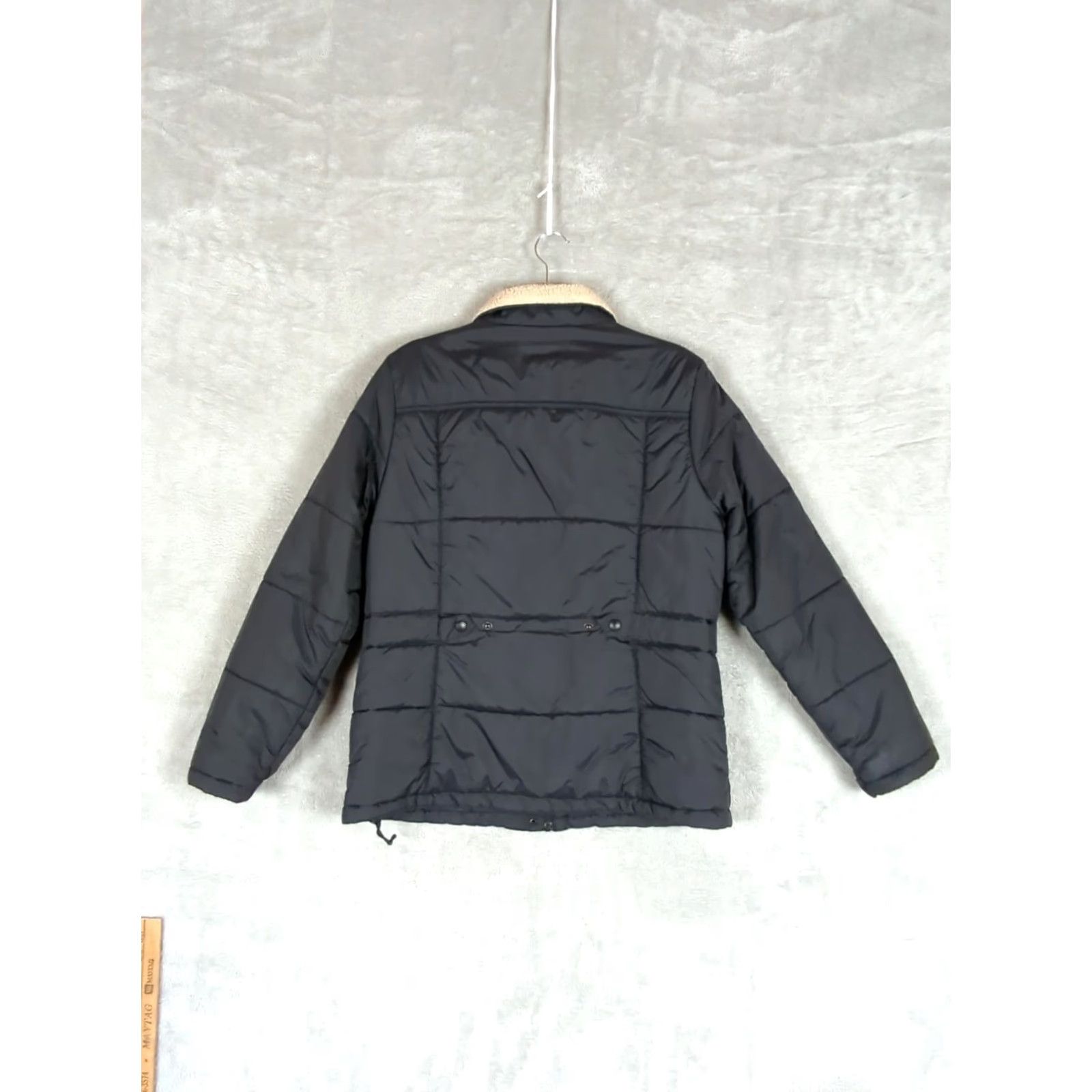 Lands' End Lands' End Quilted Jacket Women M Black Nylon Insulated Sherpa Collar Long Sleeve Zip Short Length Regular Fit Casual Size M / US 6-8 / IT 42-44 - 2 Thumbnail