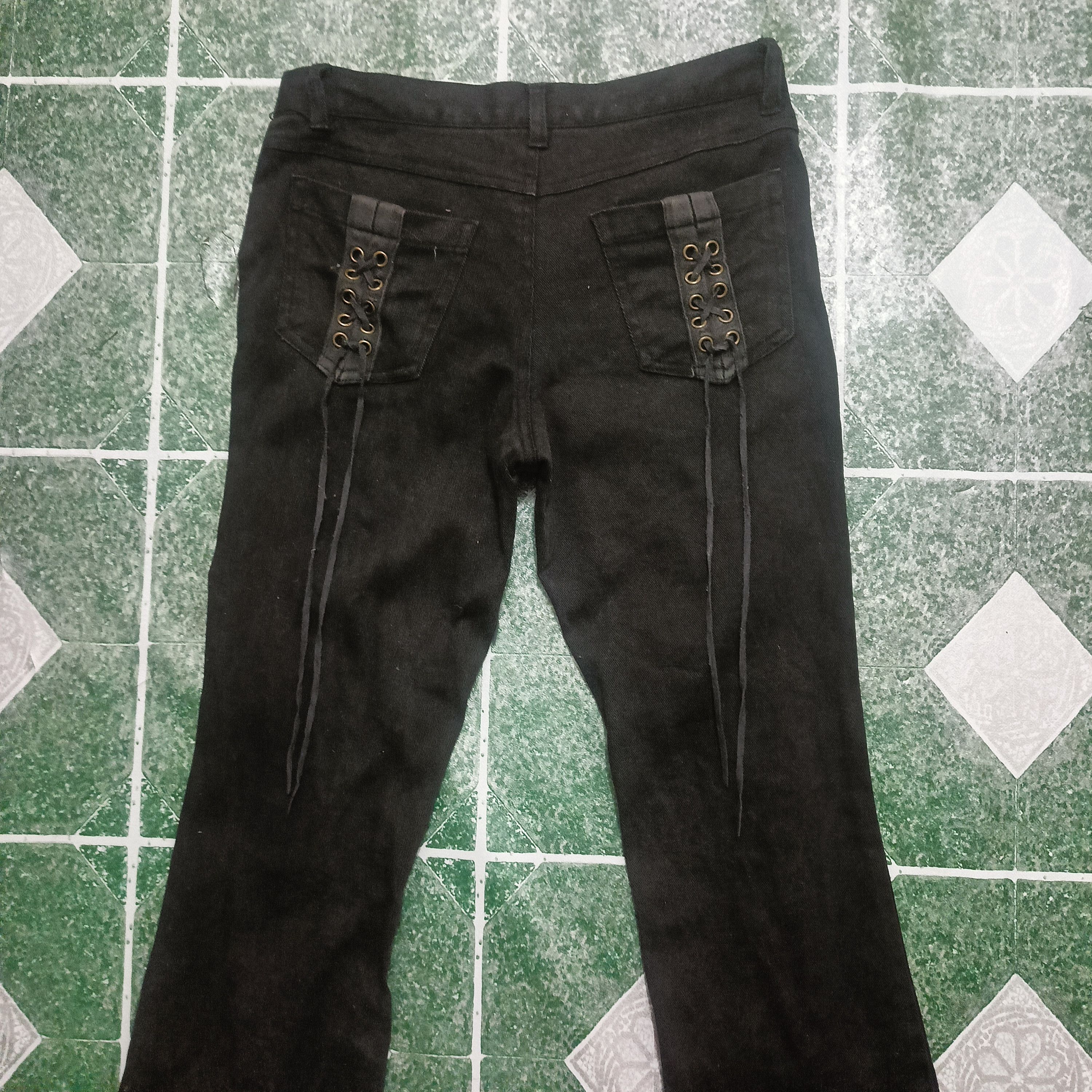 If Six Was Nine Rare!!! 90's Sky Bomber Lace up Stretch bootcut Black jeans Size 27" / US 4 / IT 40 - 12 Thumbnail