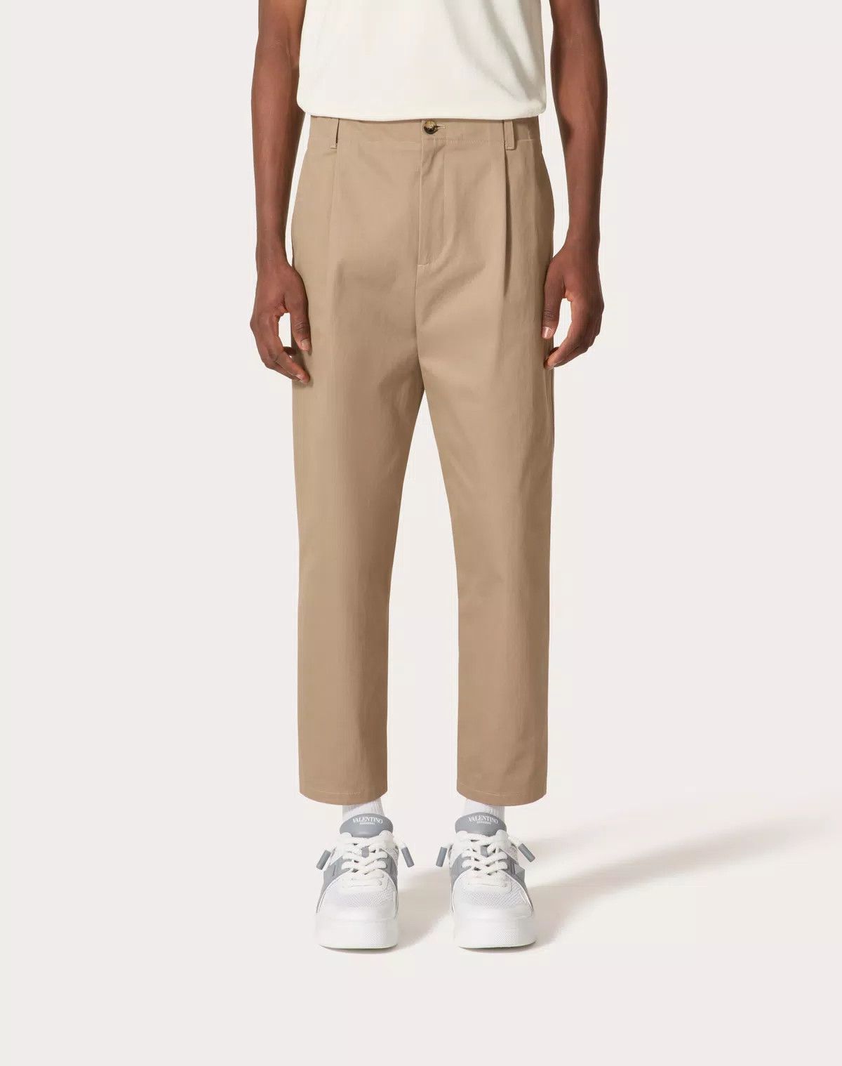 Valentino oc11z0625 Cotton Gabardine Trousers in Beige Size US 36 / EU 52 - 3 Thumbnail