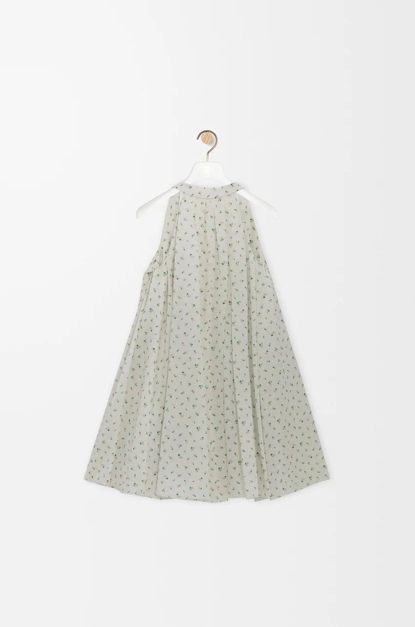 Loewe o1loc1c0525 Trapeze Dress In Silk in White/Green Size M / US 6-8 / IT 42-44 - 2 Thumbnail