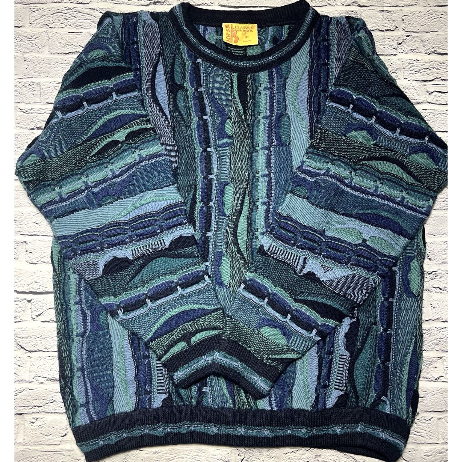 Coogi VINTAGE Mulca Wool Biggie Pullover Crew Neck Sweater XL Men Blue Australia Wool Knit Long Sleeve Fall Winter Casual Size US XL / EU 56 / 4 - 2 Thumbnail