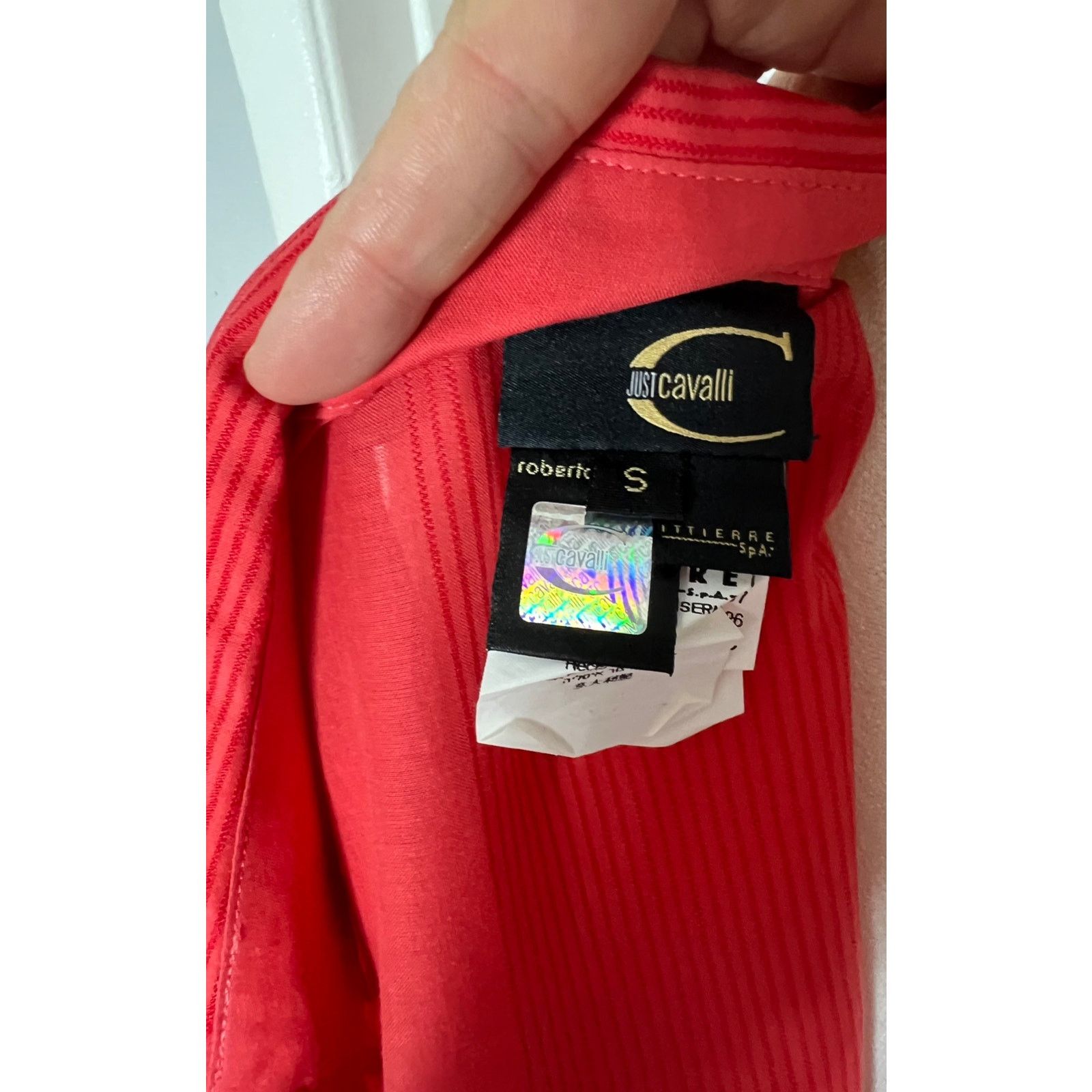 Just Cavalli Roberto Just Cavalli Red Button up blouse Sz S 00s y2k Size S / US 4 / IT 40 - 6 Thumbnail