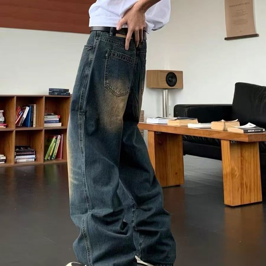 Japanese Brand American washed distressed punk vintage wide-leg jeans Size US 32 / EU 48 - 2 Thumbnail