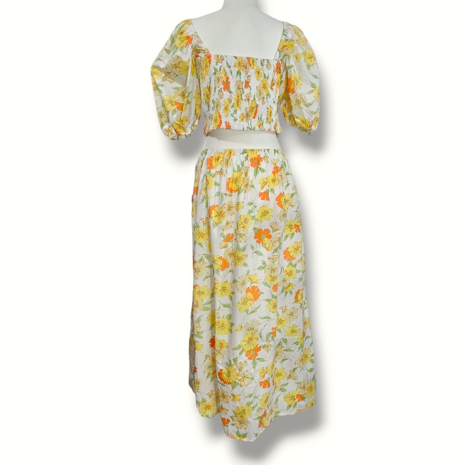 FAITHFULL NWT Faithfull the Brand Loucetta Midi Dress Sz. 12 White Size XL / US 12-14 / IT 48-50 - 6 Thumbnail