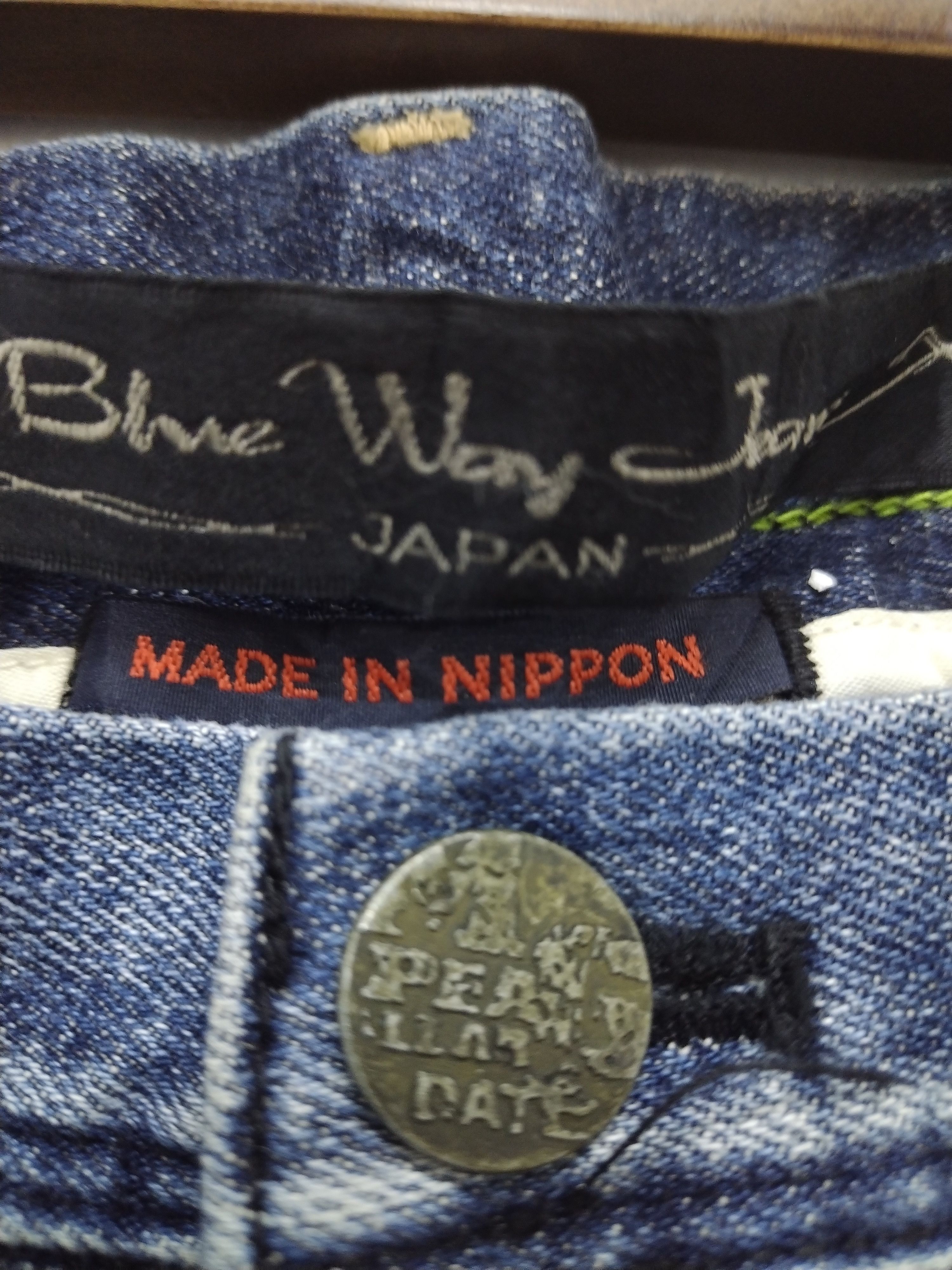 Japanese Brand Vintage BLUEWAY flared jeans nice design & character Size US 33 - 3 Thumbnail