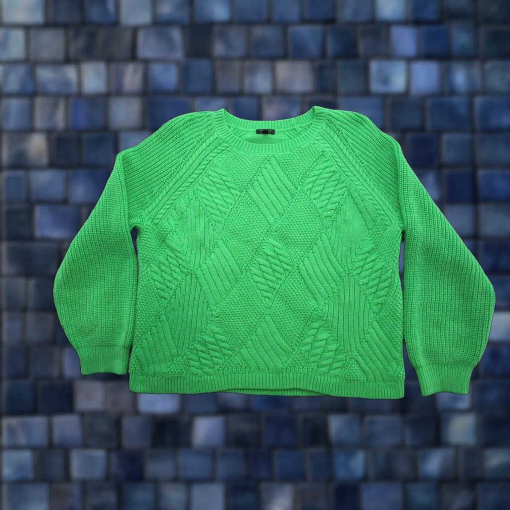 Talbots VINTAGE Talbots Argyle Textured Knit Green Pullover Sweater Women's Petite XL Heavy Size XL / US 12-14 / IT 48-50 - 1 Thumbnail