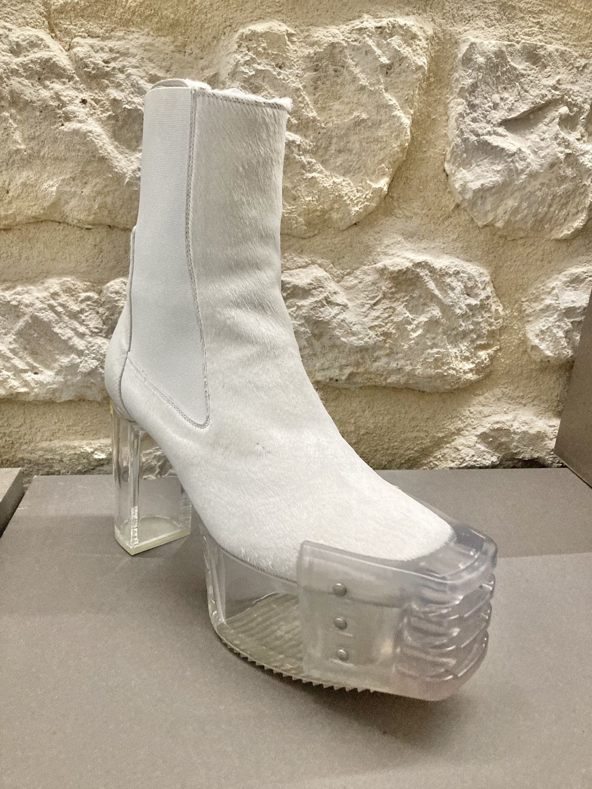 Rick Owens NEVER WORN/ Rick Owens Chalk White Grill Kiss Boots Size US 9 / EU 42 - 12 Thumbnail