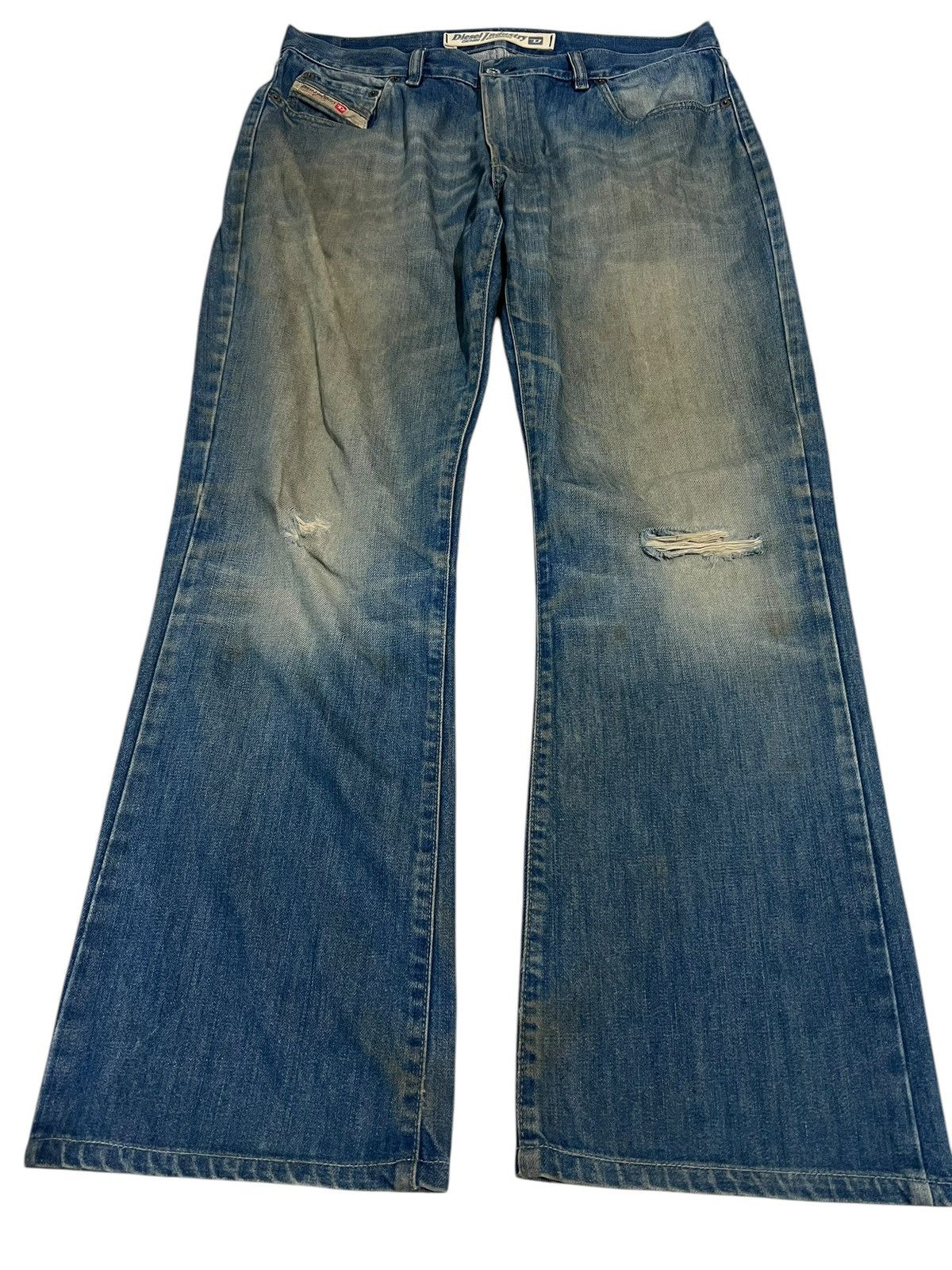Japanese Brand 🌈Vintage Diesel Industry Distress Mud Wash Bootcut Jean Size US 34 / EU 50 - 1 Thumbnail
