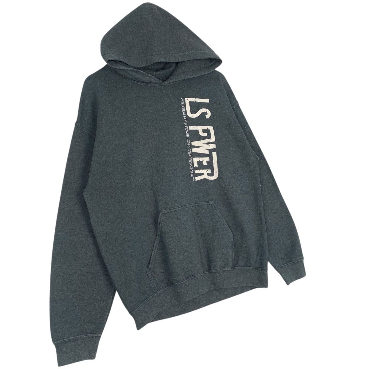 Other Vintage LS Power Hoodie Sweater Grey Big Logo Size US L / EU 52-54 / 3 - 3 Thumbnail