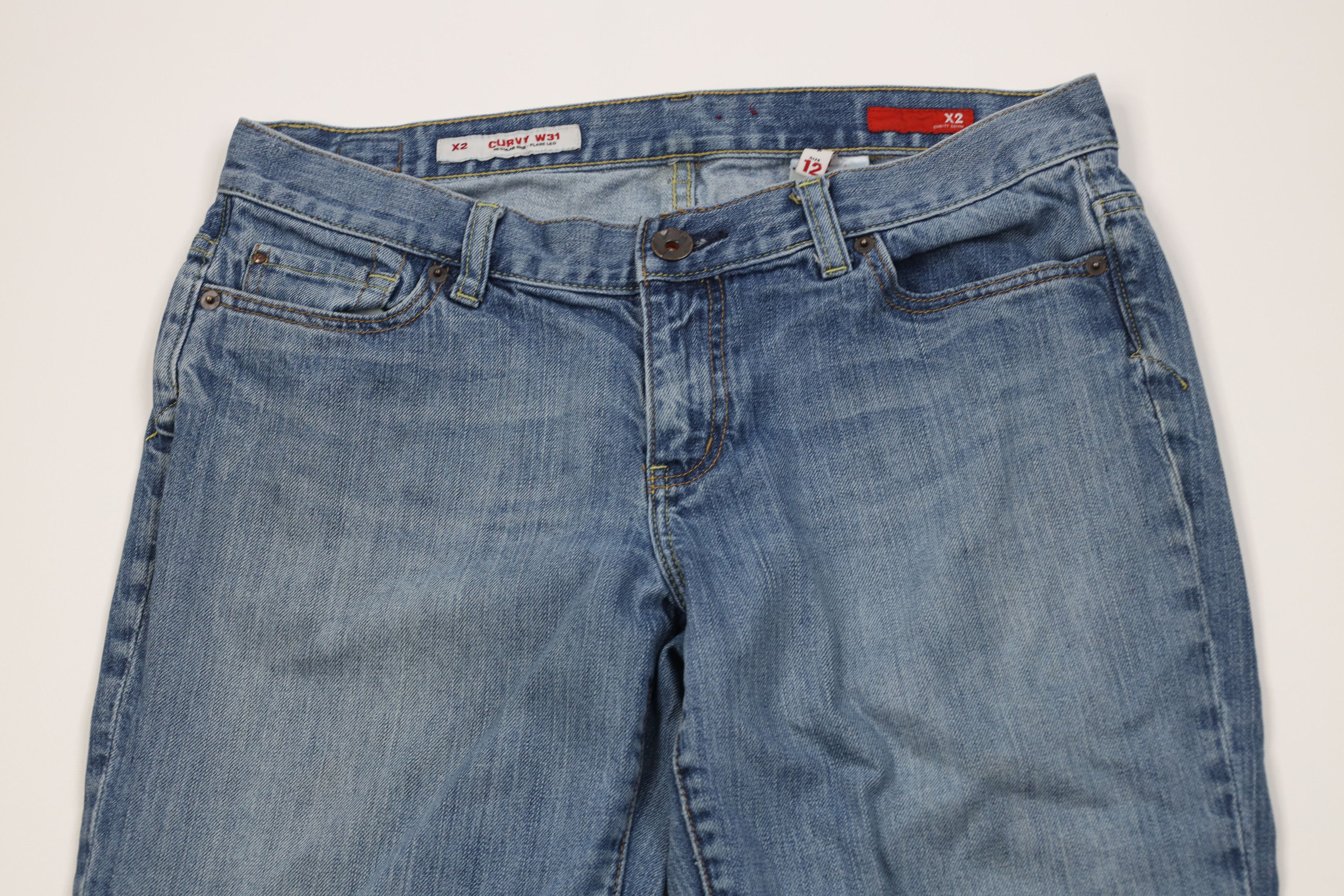 Express Vintage Y2K Express X2 Long Babydoll Curvy Wide Leg Jeans Size 34" / US 12 / IT 48 - 2 Thumbnail