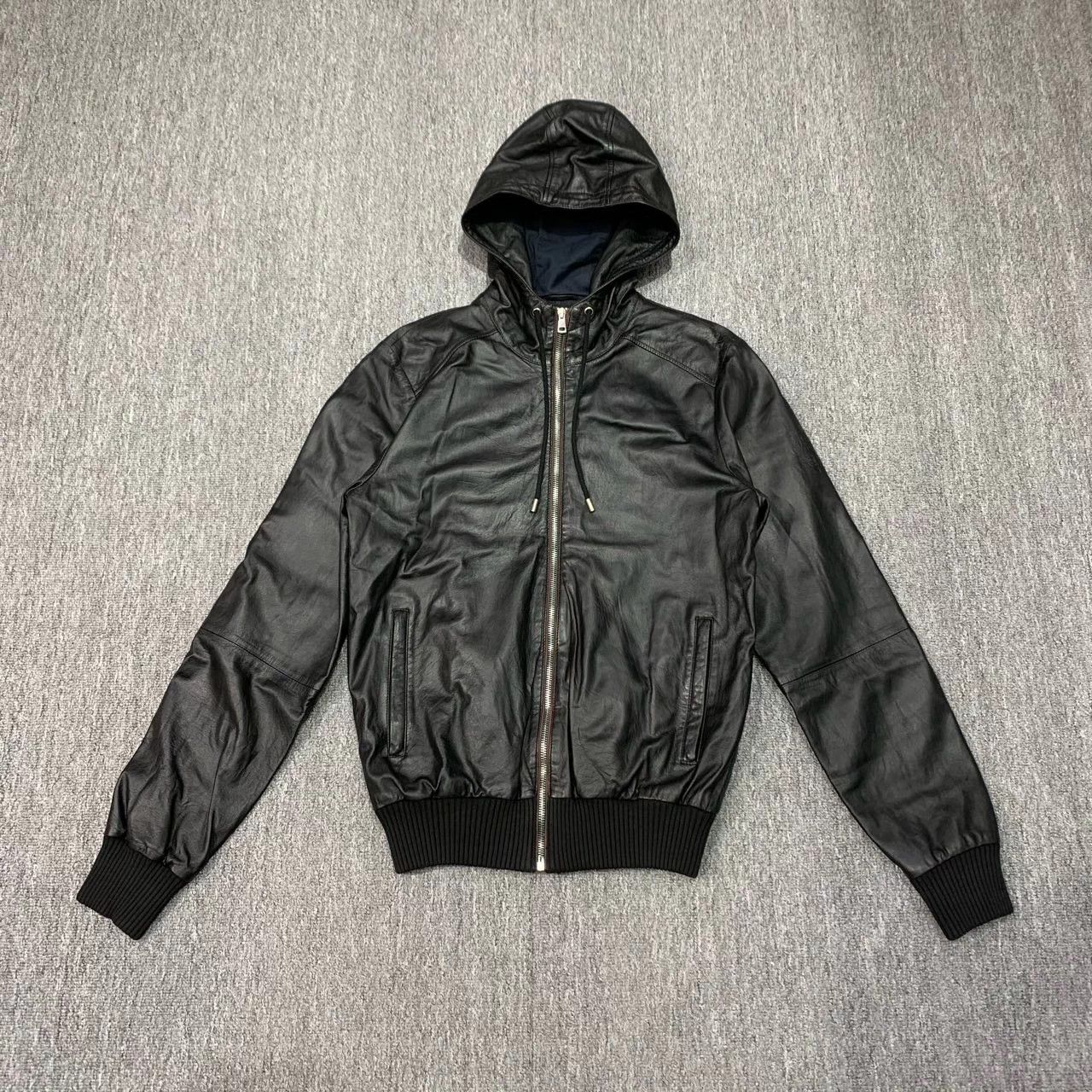 Gucci Gucci Black Hooded Leather Jacket 46 95 New Size US S / EU 44-46 / 1 - 1 Thumbnail
