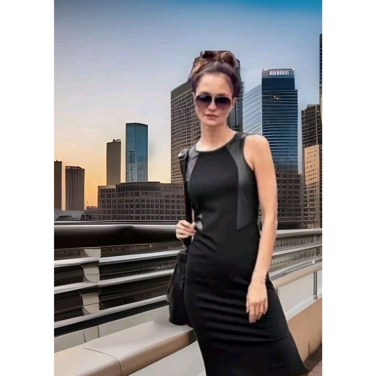 Athleta Athleta XS Night On The Town Ponte Dress Black Faux Vegan Size XS / US 0-2 / IT 36-38 - 1 Thumbnail