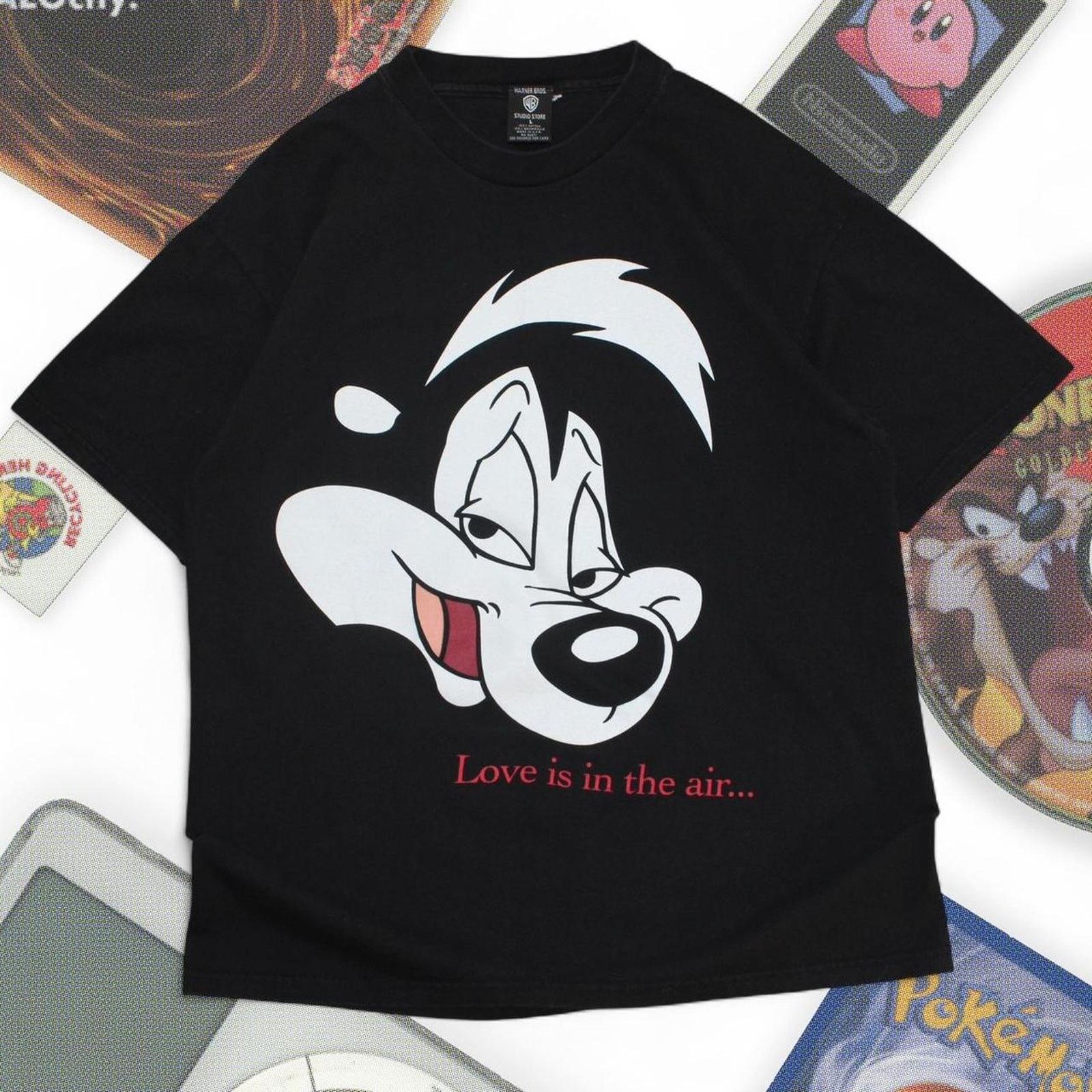 Other Black Vintage 90’s Looney Toons Pepé Le Pew Huge Graphic Tee Size US L / EU 52-54 / 3 - 1 Thumbnail