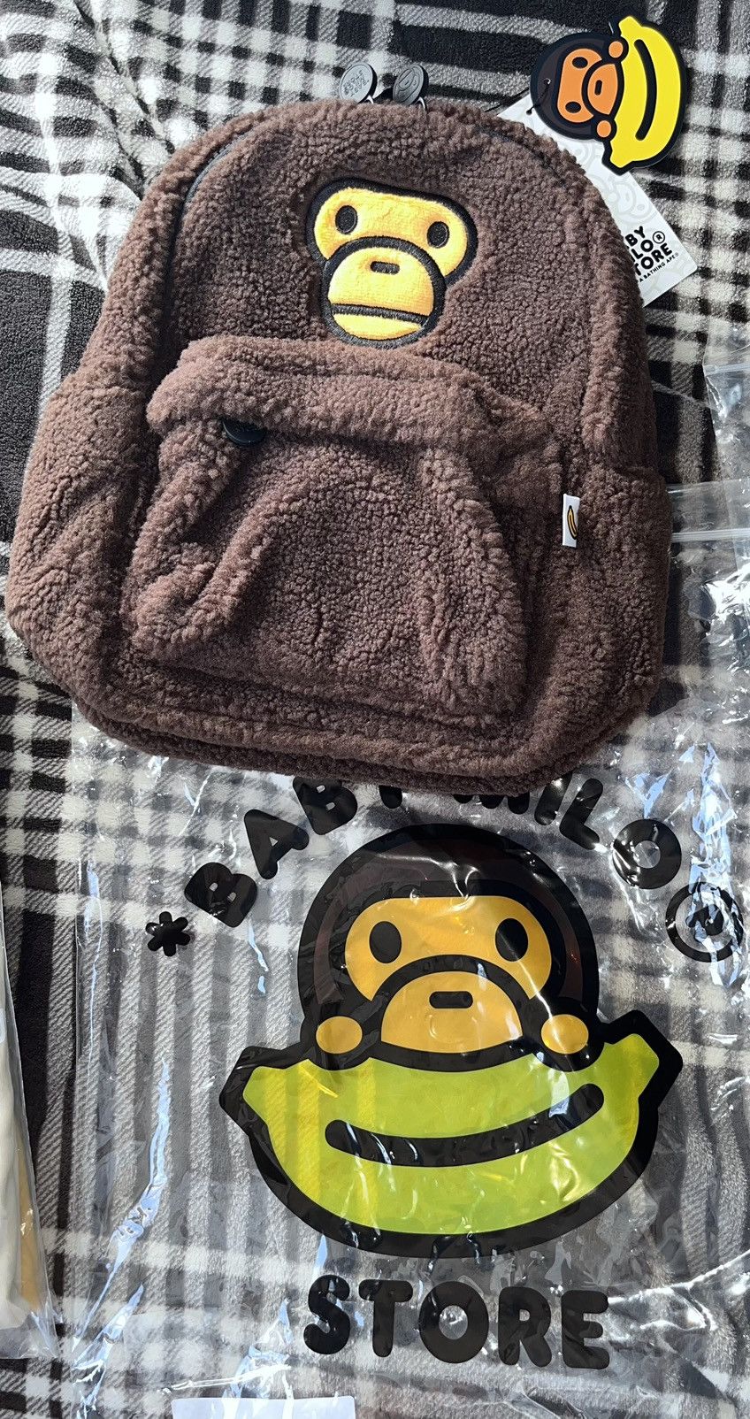 Bape LAST DROP EVER Bape Brown Baby Milo Sherpa Mini Backpack | Grailed