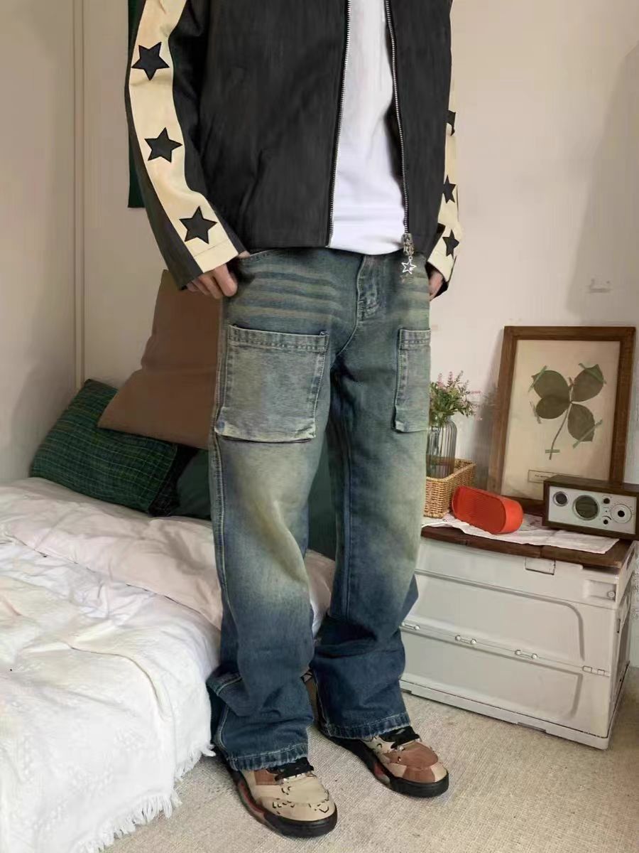 Japanese Brand × Jean Vintage yellowish workwear baggy high street jeans Size US 34 / EU 50 - 3 Thumbnail