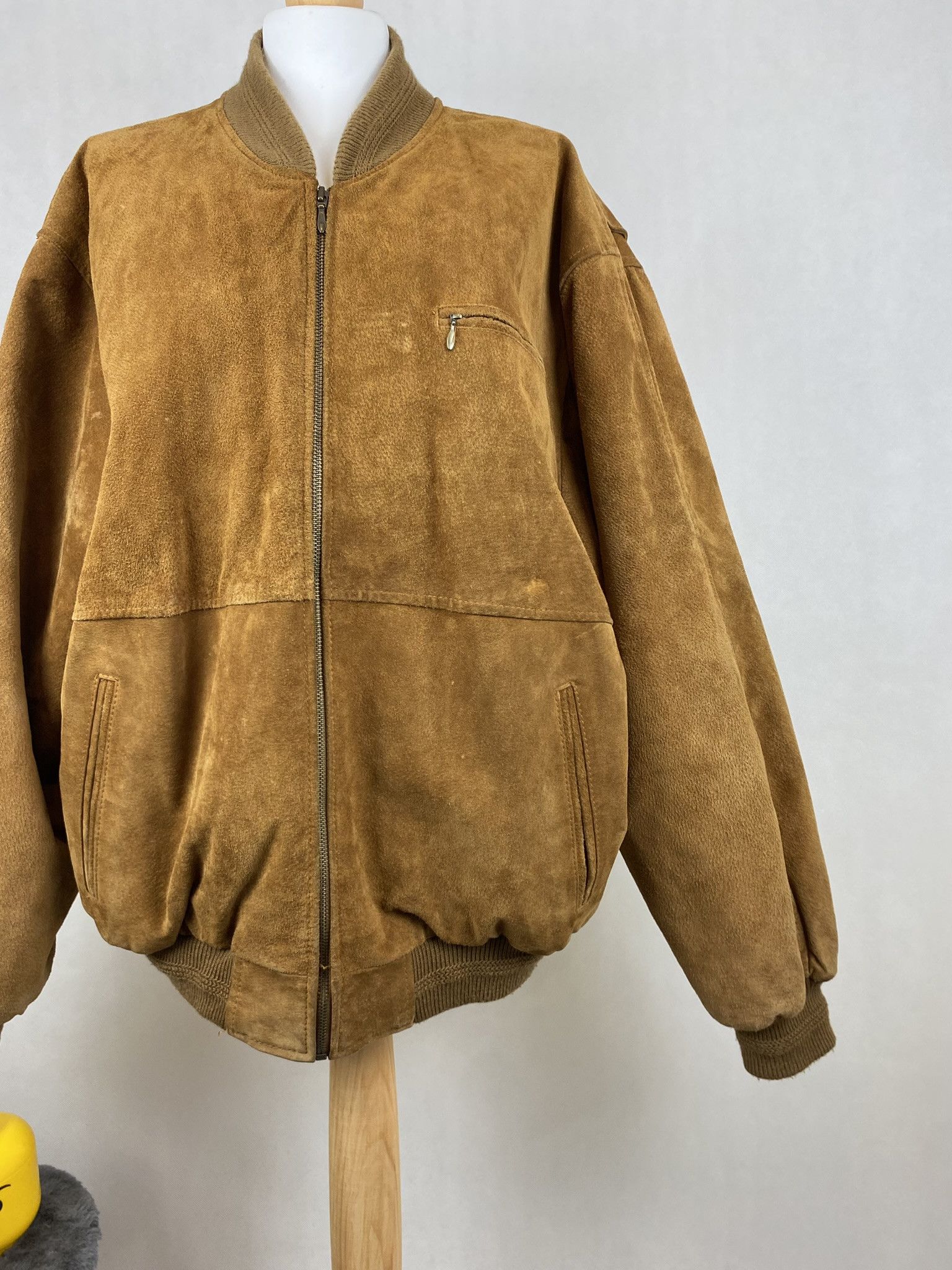 Genuine Leather × Vintage real leather suede jacket bomber rap hip hop oversize Size US XL / EU 56 / 4 - 6 Thumbnail