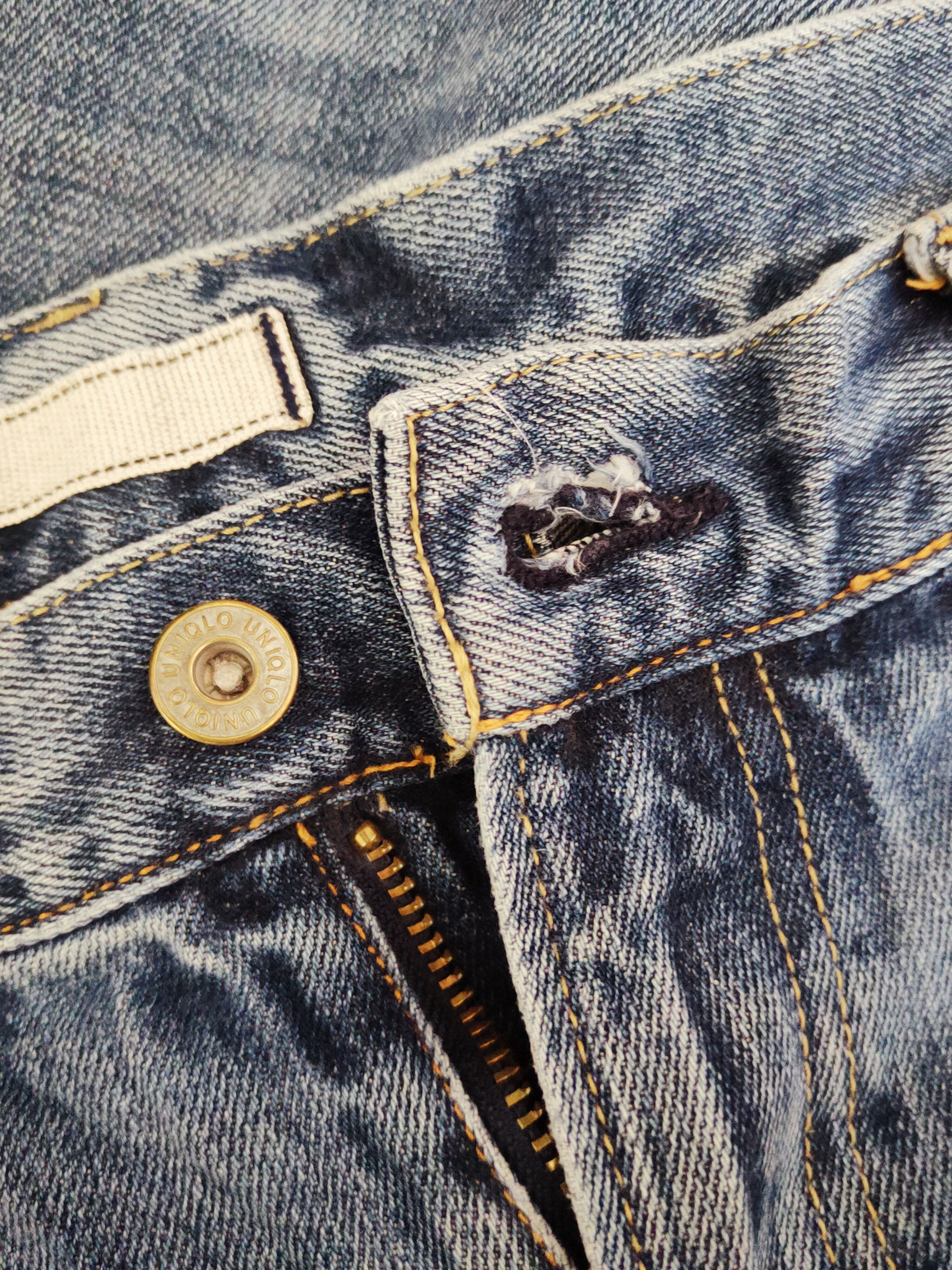 Japanese Brand Uniqlo japanese fabric by Kaihara Ripped Jeans #S2646 Size US 36 / EU 52 - 12 Thumbnail