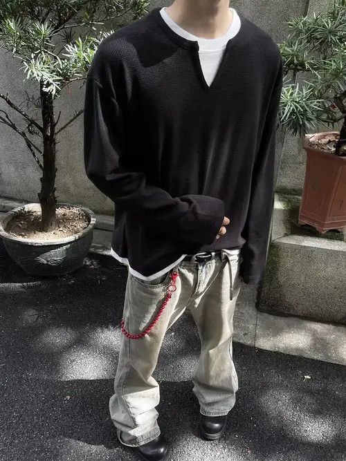 Japanese Brand × Jean Red Chain Yellow Clay Dye Aged Jeans Size US 32 / EU 48 - 3 Thumbnail