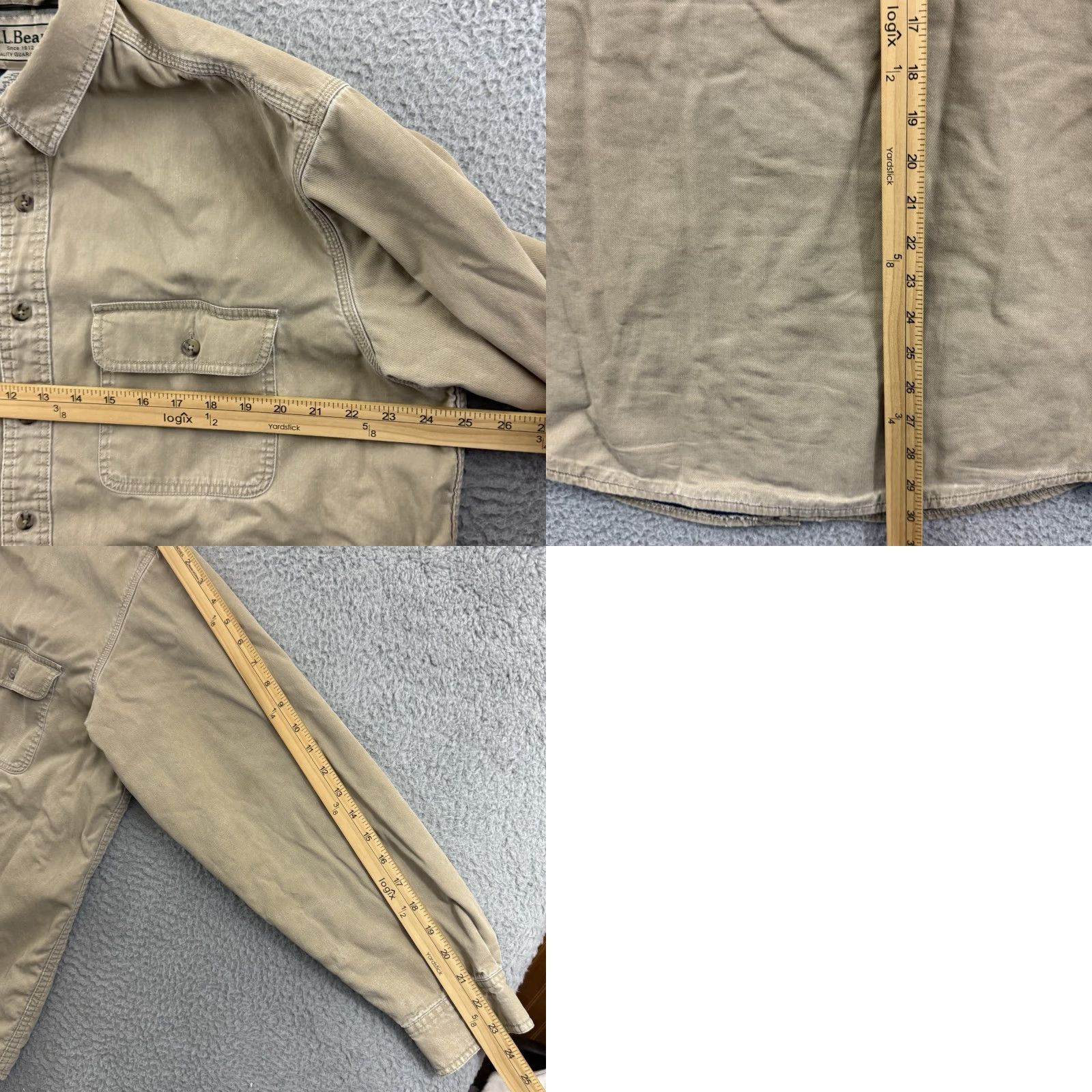 Vintage VINTAGE LL Bean Shirt Mens Large Tan Plaid Lined Denim Shacket Button Workwear Size US L / EU 52-54 / 3 - 9 Thumbnail