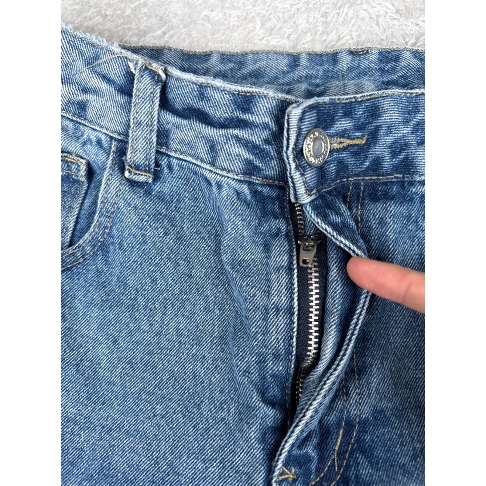 Vintage Jeans Womens 29 Blue Denim Straight Leg High Rise Butterfly Patches 29x29 Cotton Size 29" - 5 Thumbnail