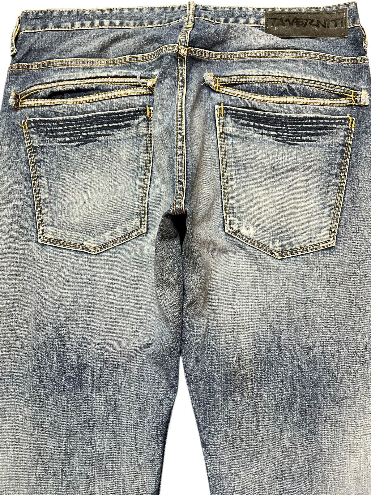 Jimmy Taverniti Vintage Jimmy Taverniti Curve Leg Distressed Denim Size US 33 - 6 Thumbnail