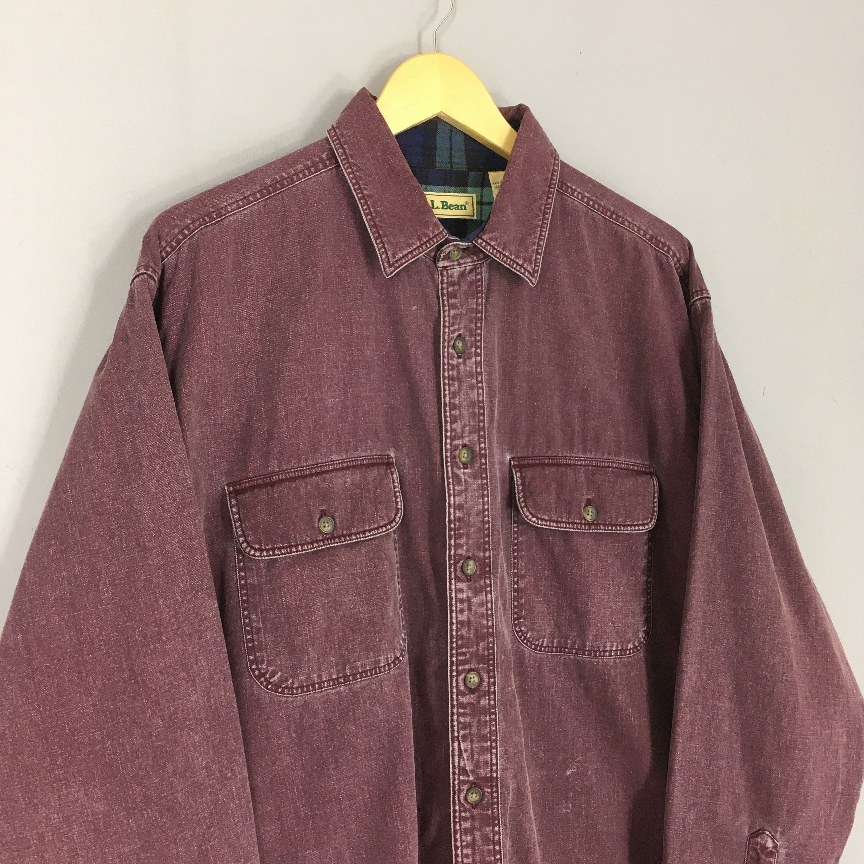 L.L. Bean Vintage LL Bean Flannel Lined Canvas Work Chore Shirt Large Size US L / EU 52-54 / 3 - 3 Thumbnail