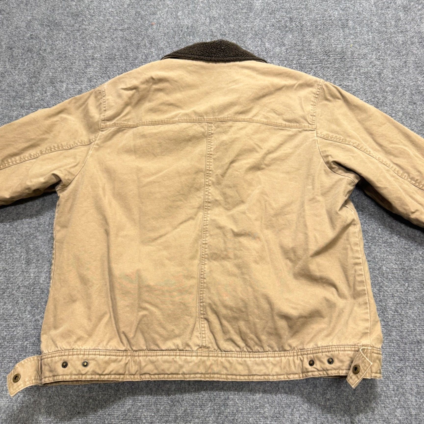 Vintage VINTAGE St. John's Bay Jacket Worker L Beige Tan Fullzip Cotton Blend Overcoat Men Mens Beige Tan L Jacket Size US L / EU 52-54 / 3 - 3 Thumbnail