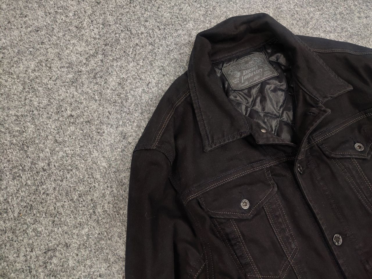 Diesel Diesel Industry Warm men's Black Denim Jacket Vintage style Size US XL / EU 56 / 4 - 7 Thumbnail