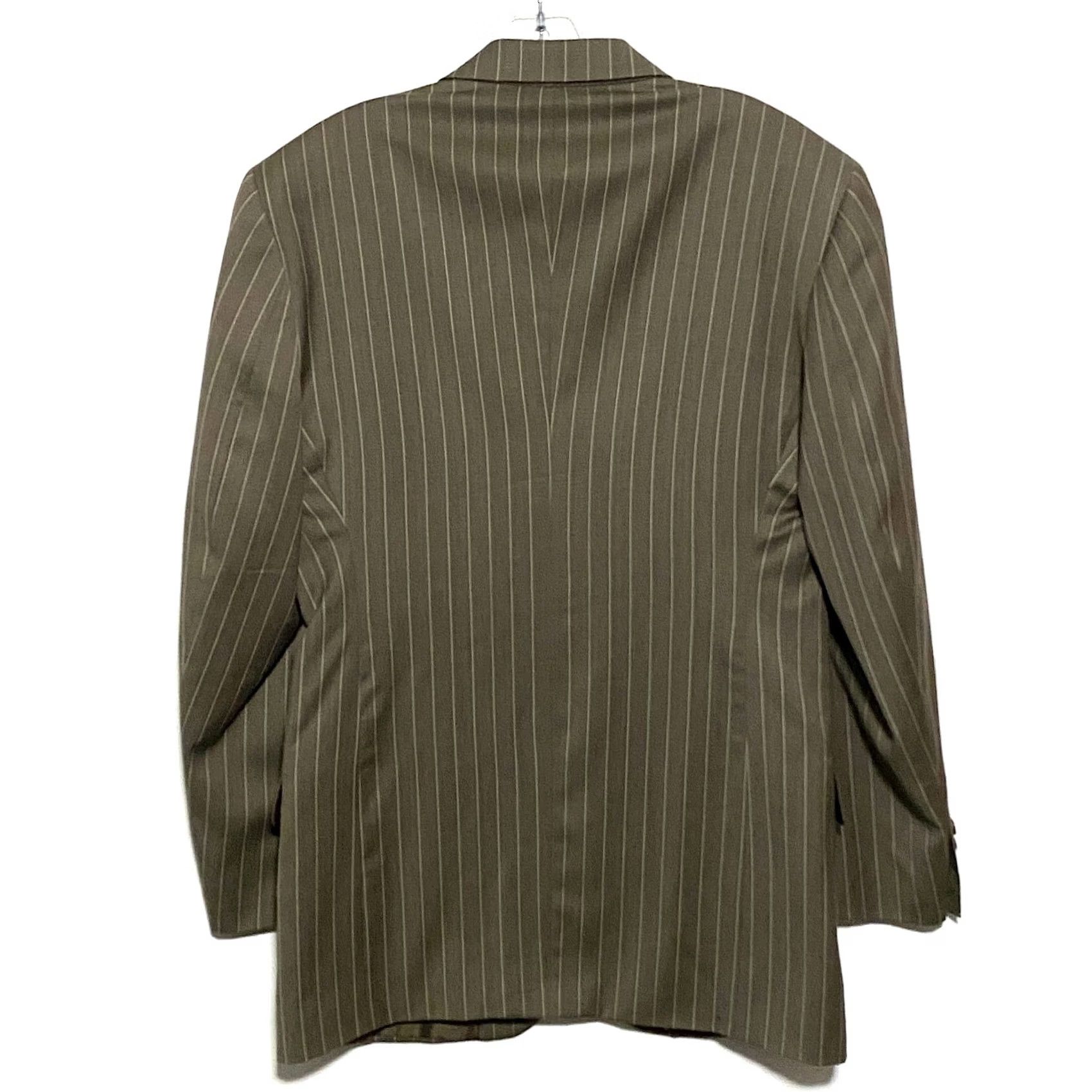 Vintage Montefino Uomo Super 120s Pinstripe Blazer Suit Jacket Men Brown Size 38R - 4 Thumbnail