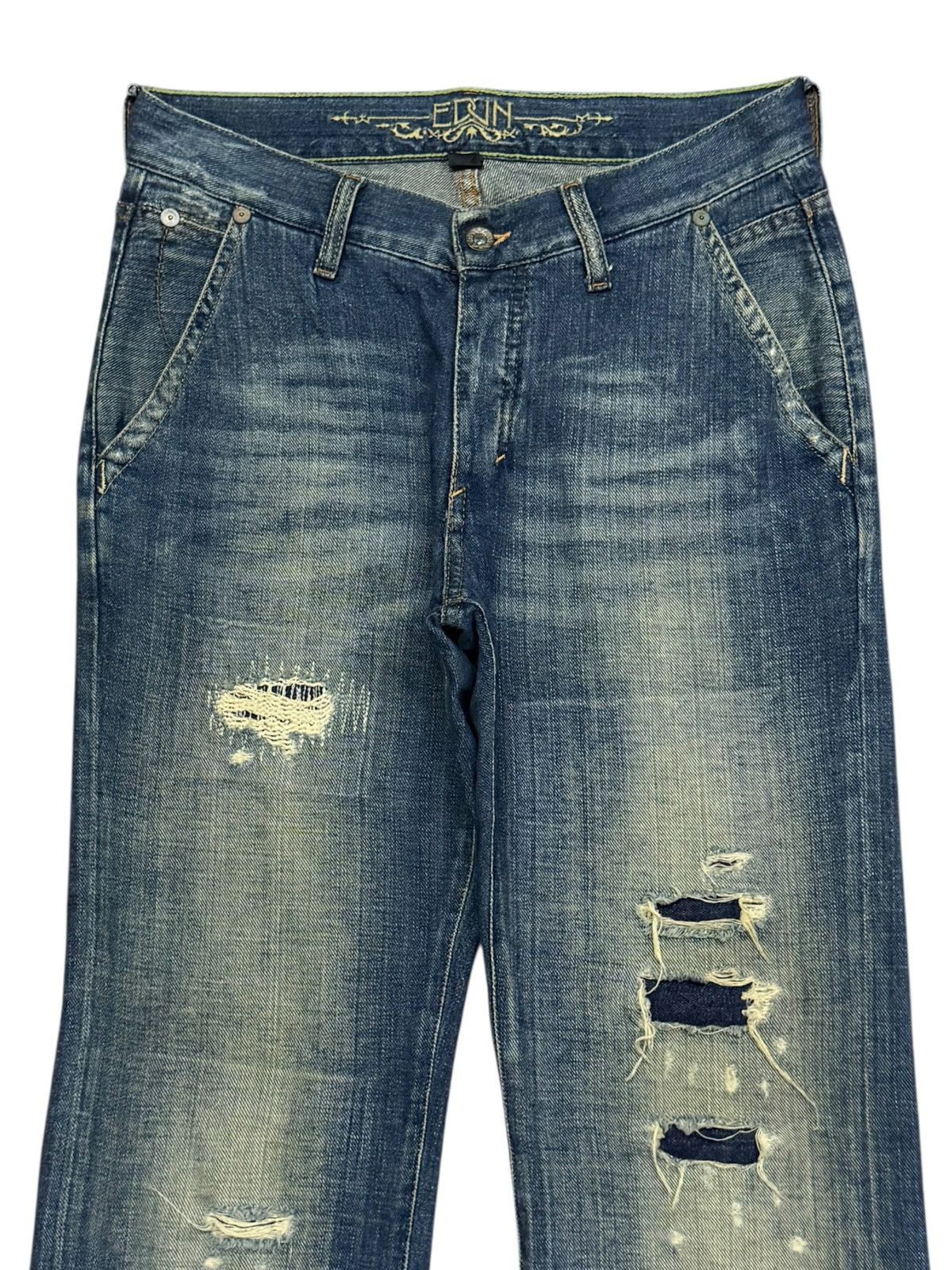 EDUN Vintage Edun Japanese Brand Y2K Distressed Denim Jeans | W30 Size US 30 / EU 46 - 4 Thumbnail