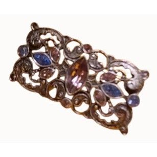 Other Perfect Silver Scrolled Pink and Blue Crystals! Lovely Vinta Size ONE SIZE - 2 Thumbnail