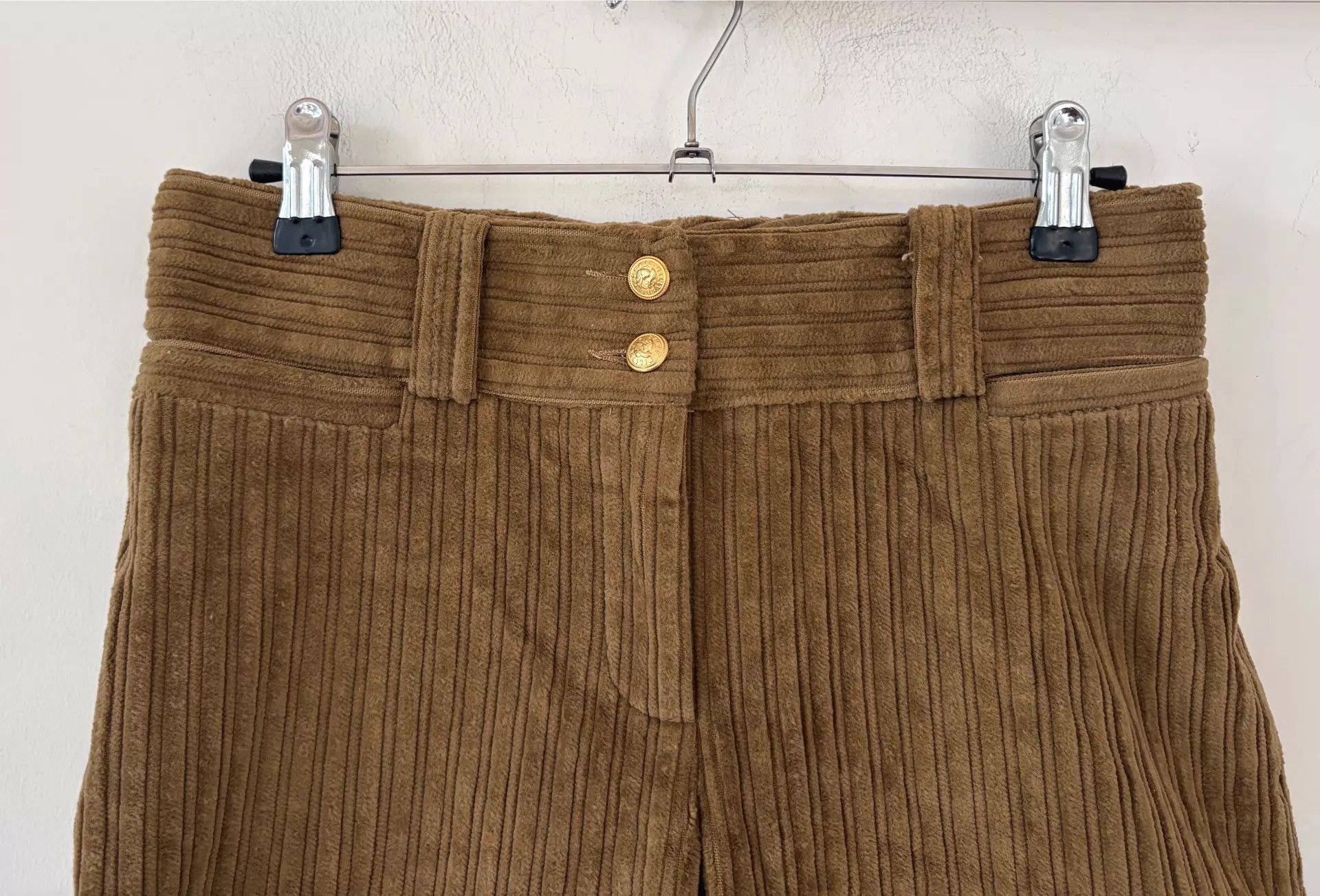 Dolce & Gabbana DG Women's Camel Corduroy Straight Trousers 38 Size 26" / US 2 / IT 38 - 3 Thumbnail