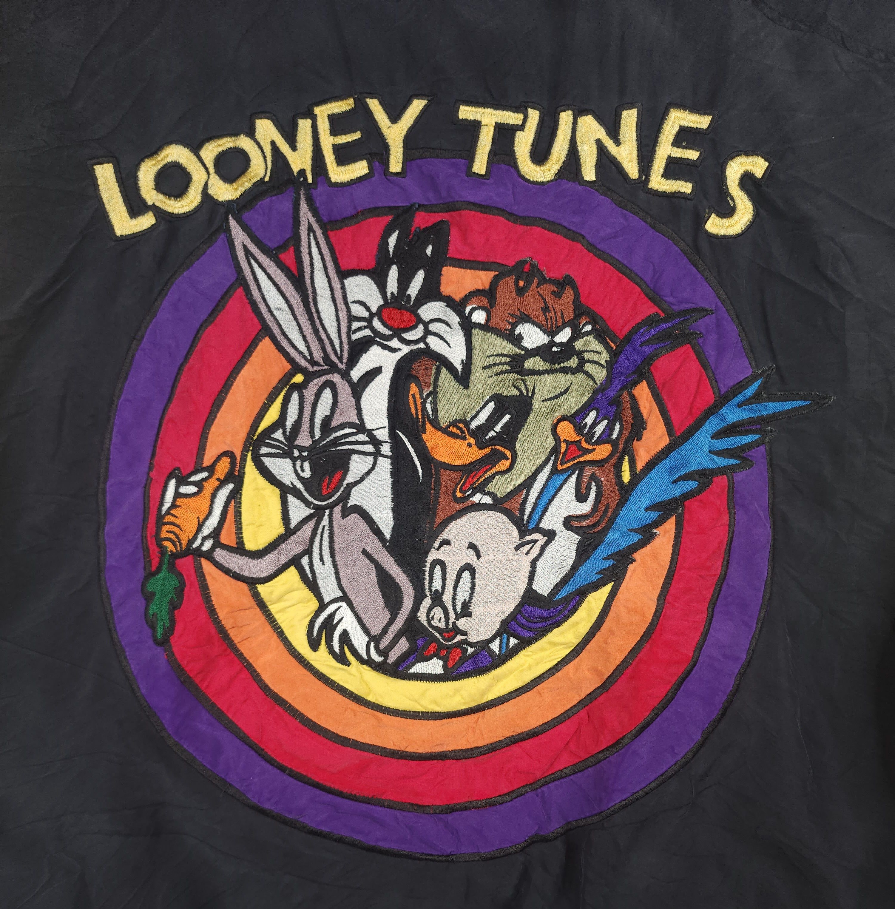 Warner Bros Vintage JH Silk Looney Tunes full zip windbreaker jacket Size US L / EU 52-54 / 3 - 8 Thumbnail