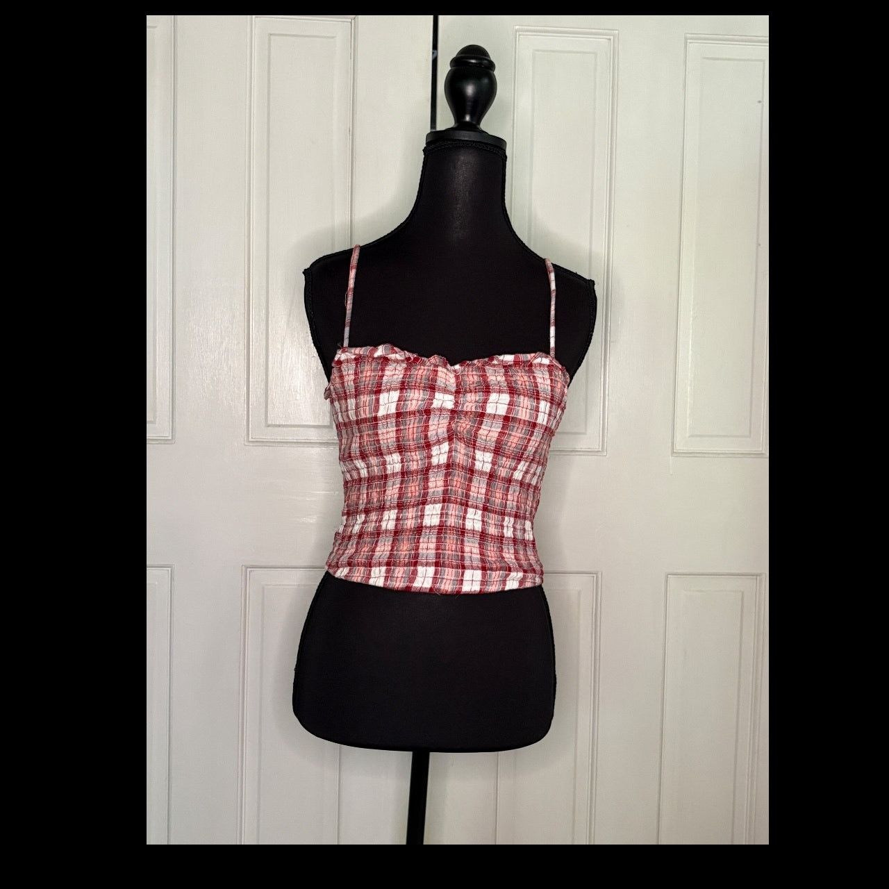 American Eagle Outfitters American Eagle Red and White Sleeveless Crop Camisole Size S / US 4 / IT 40 - 2 Thumbnail