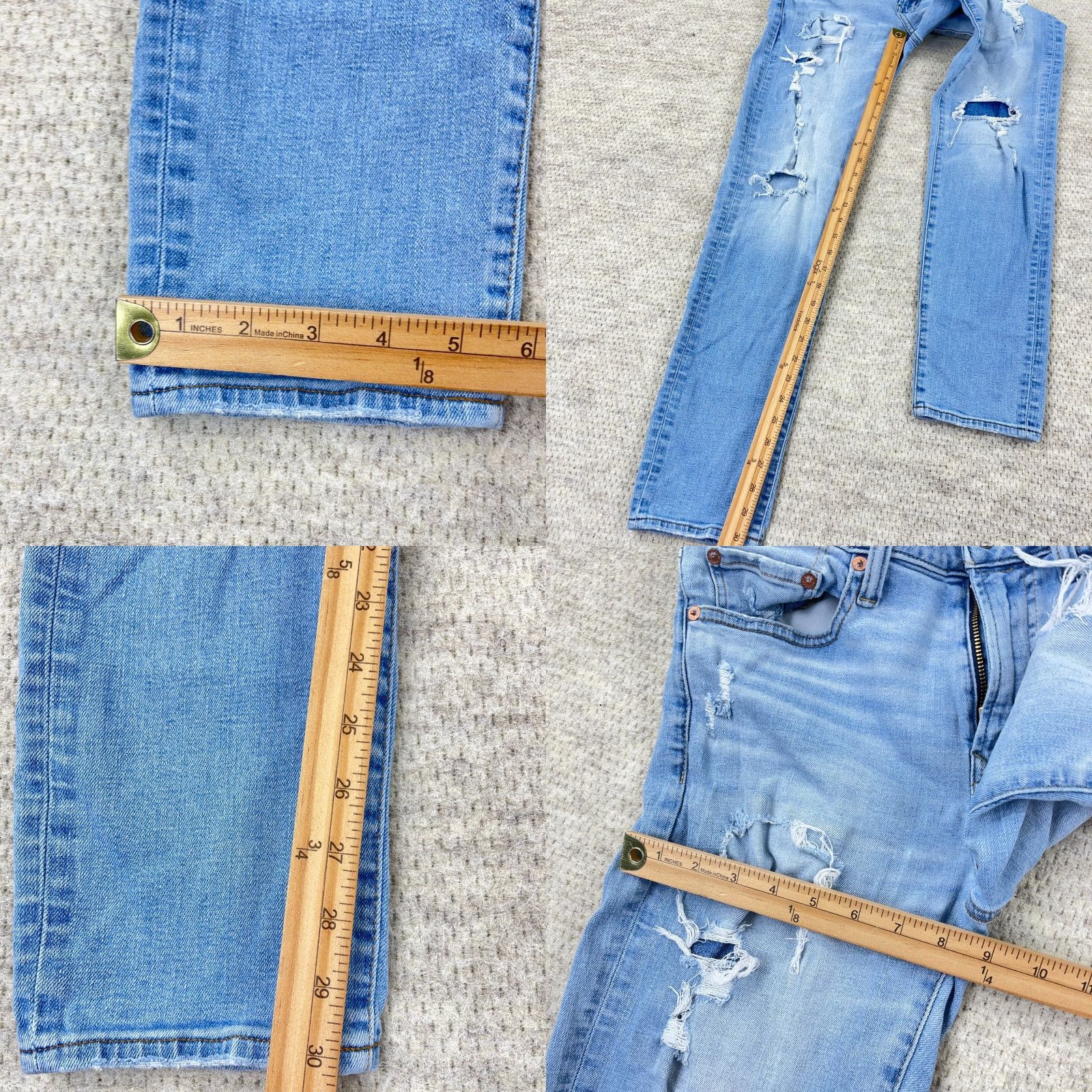 American Eagle Outfitters VINTAGE not applicable - ignore; Generate title: "American Eagle Outfitters Jeans Men 29x32 Athletic Fit Light Wash Straight Leg 5-Pocket Denim Blue" Size US 29 - 8 Thumbnail