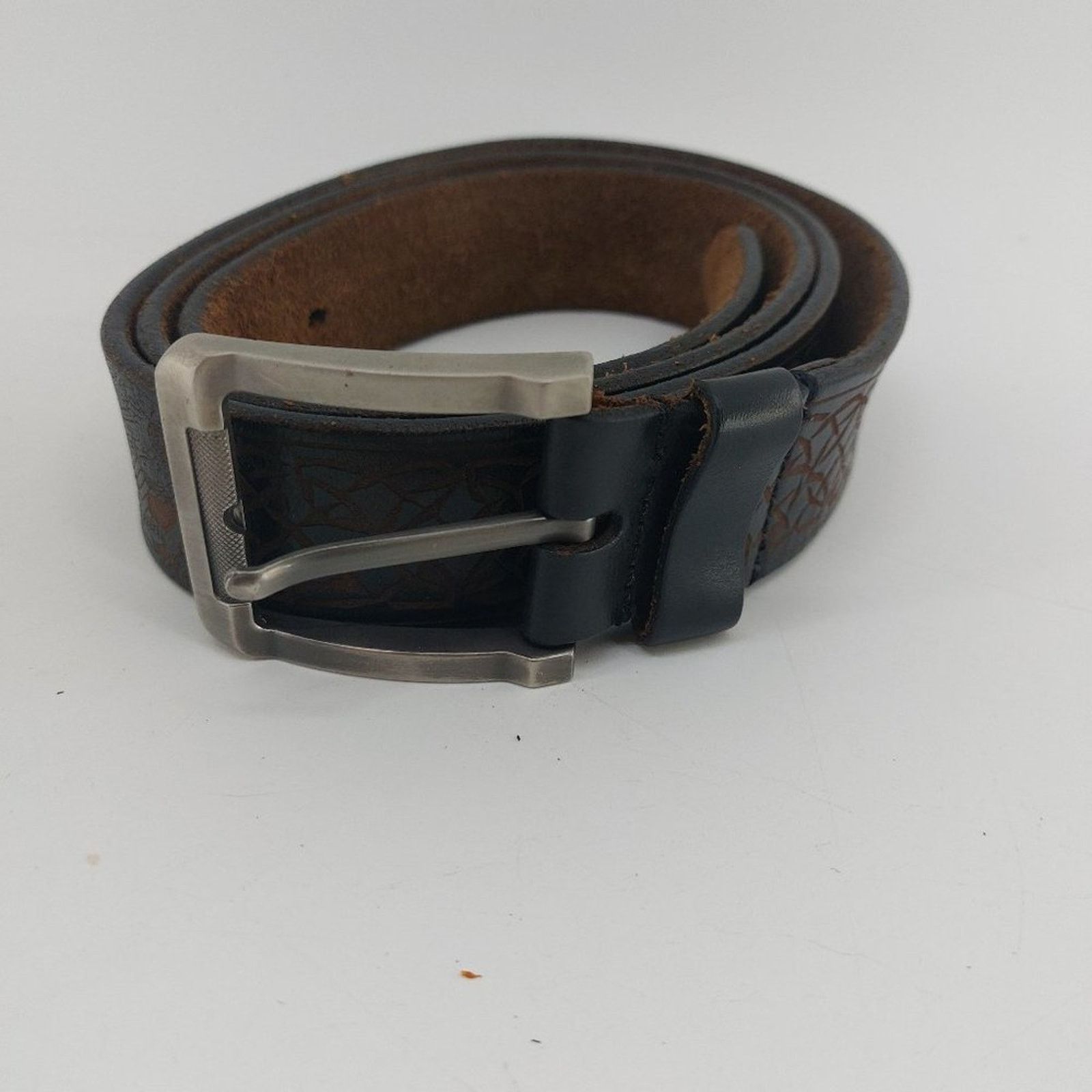 Other Men's Brown Leather Belt Skulls Embossed Size 46 Silver Tone Size 46 - 1 Thumbnail